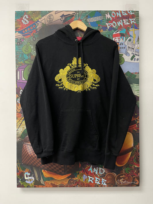 Supreme Black Gold Hoodie Used
