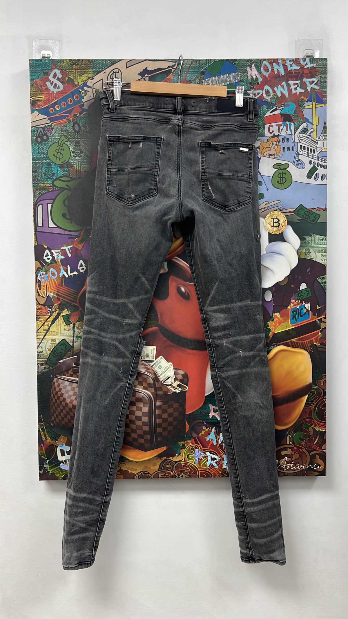 Amiri Grey Knee Rip Jeans