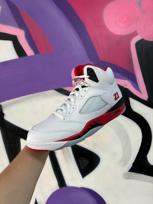Nike Jordan 5 Fire Red Black Tongue Sneakers