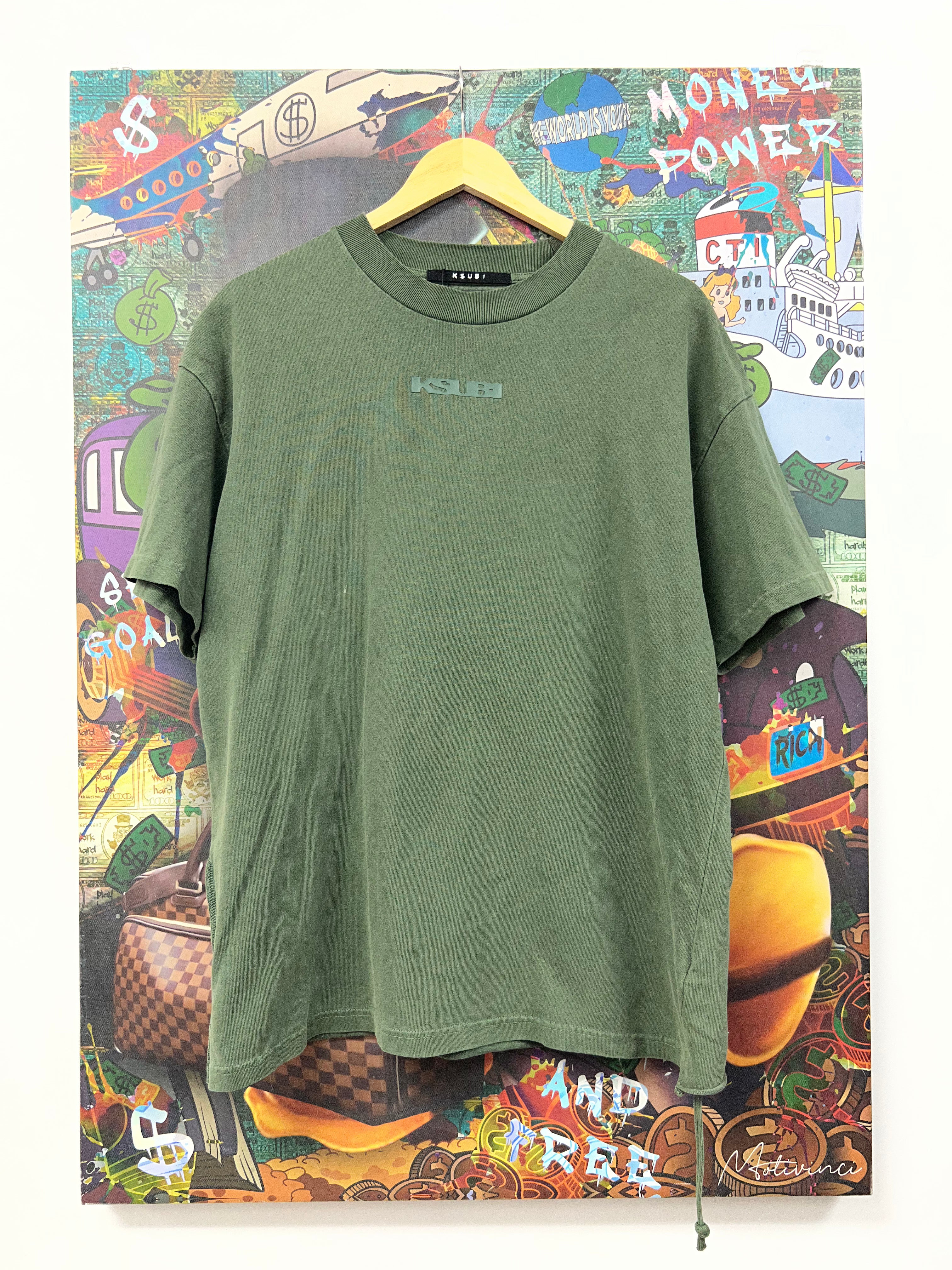 Ksubi Faded Green Collar Logo Tee