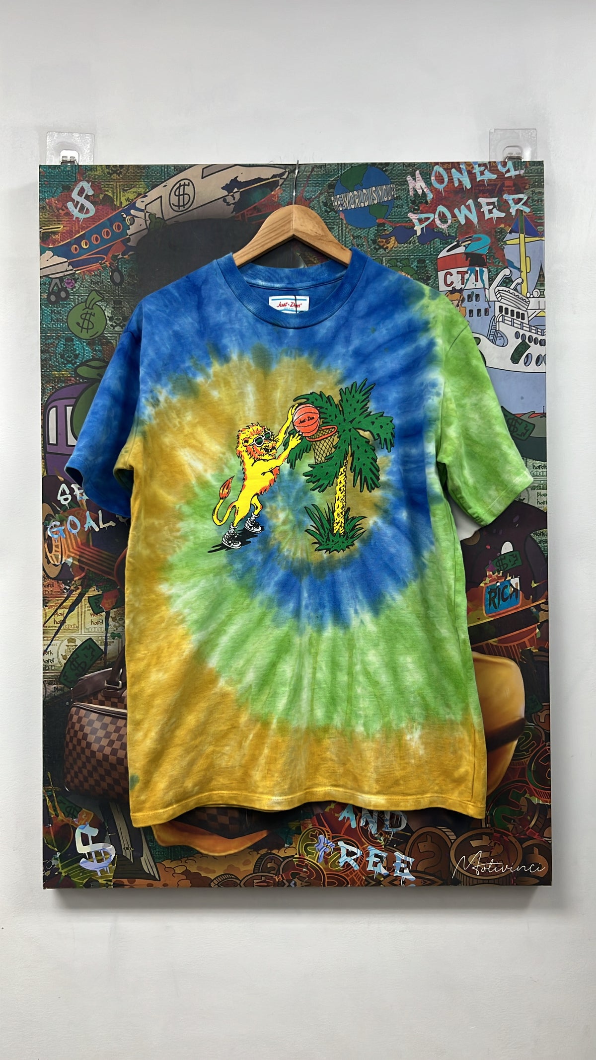 Just Don Tie Dye Lion Basketball Tee