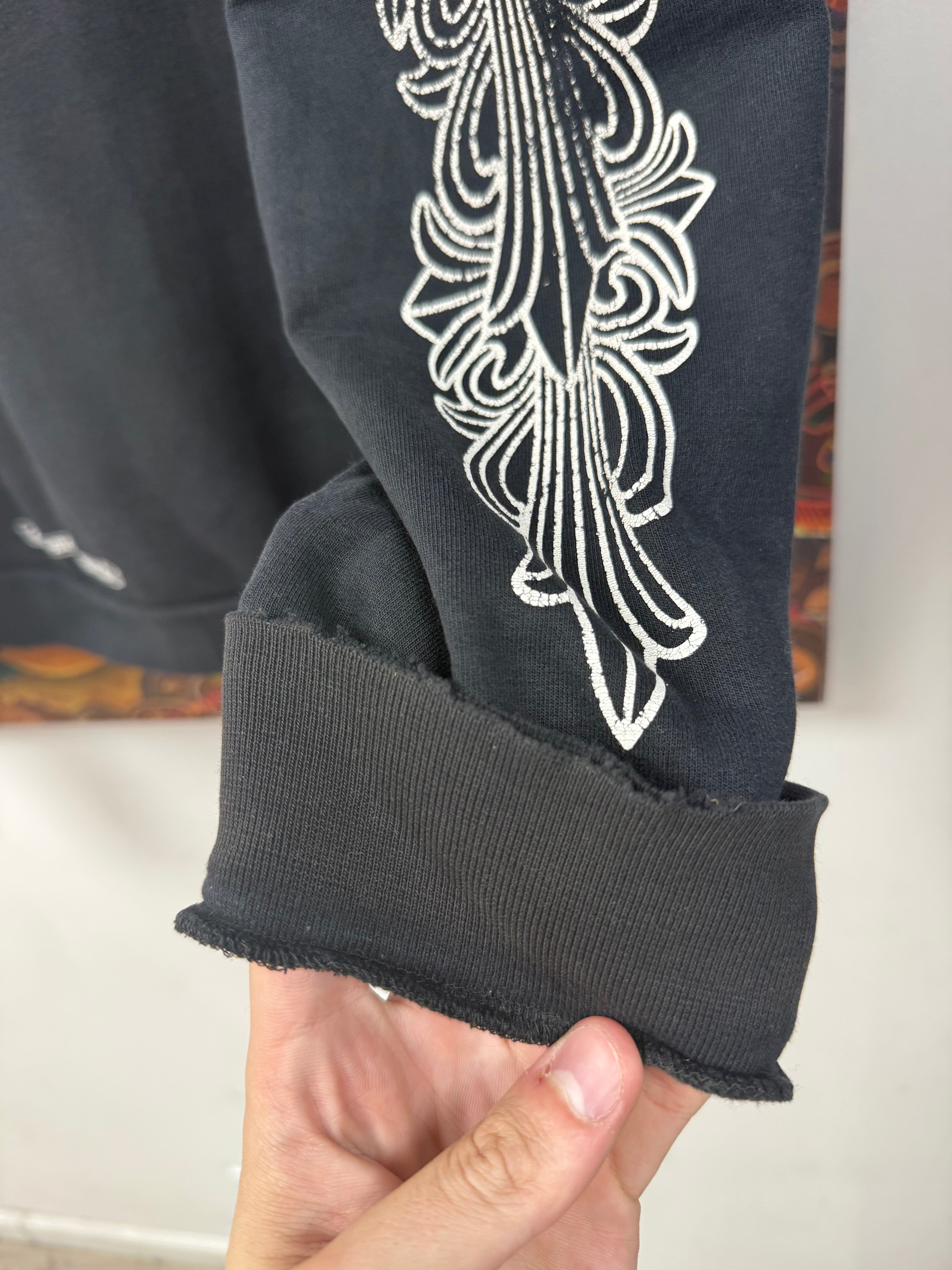 Chrome Hearts Black Floral Horseshoe Zip Up