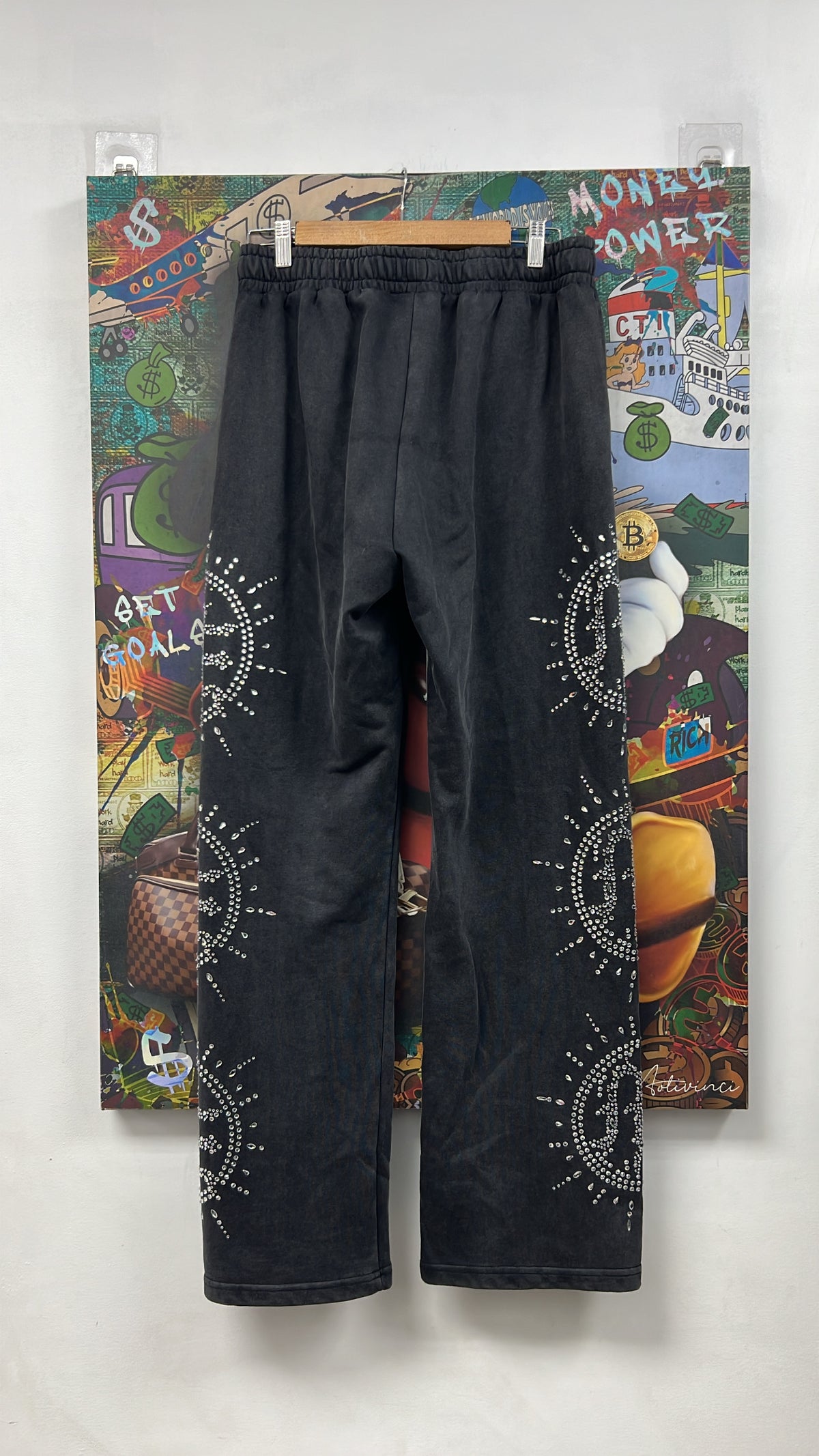 Mixed Emotion Grey Eclipse Rhinestone Sweats