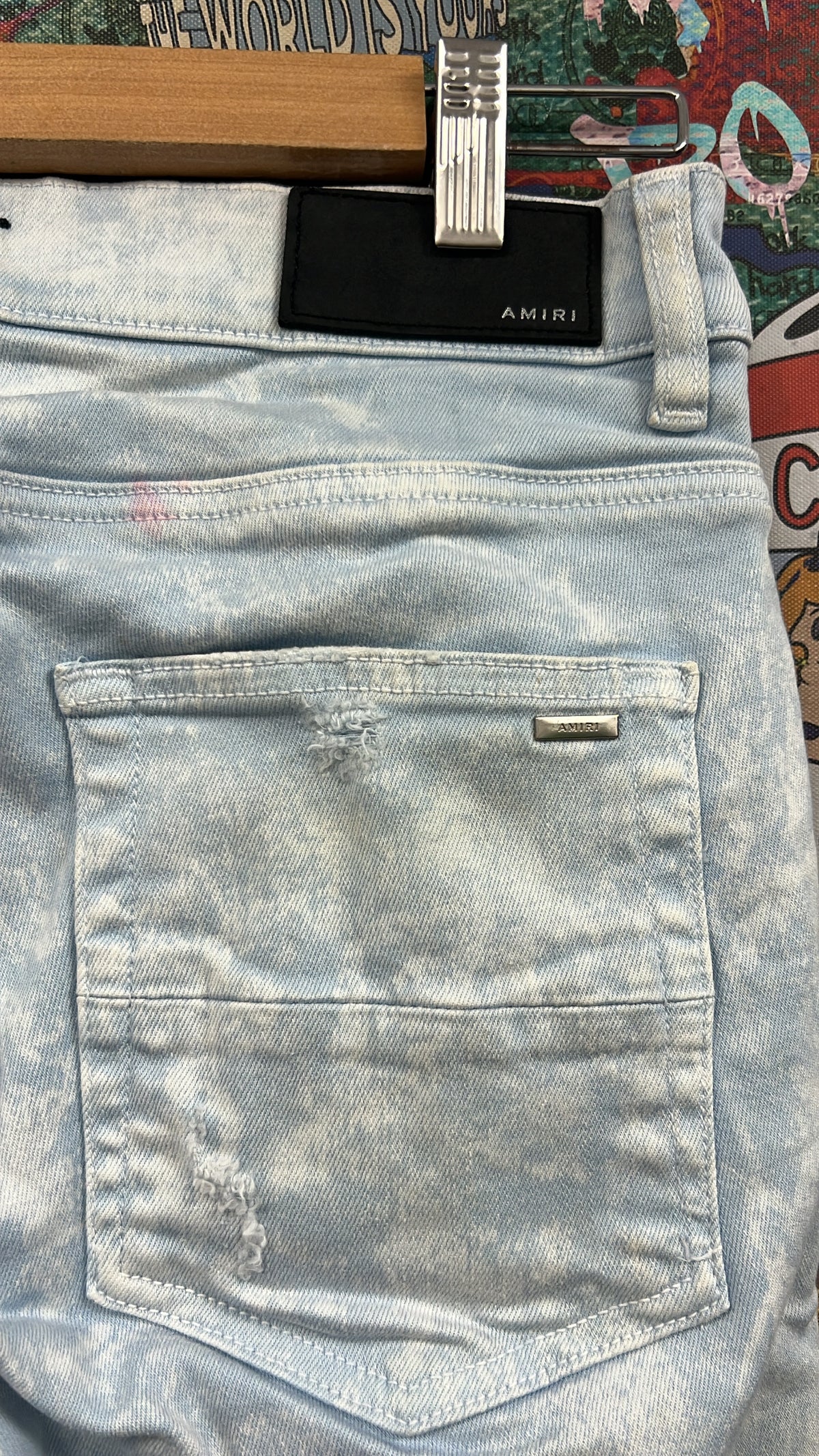 Amiri MX1 Mineral Blue Patch Jeans