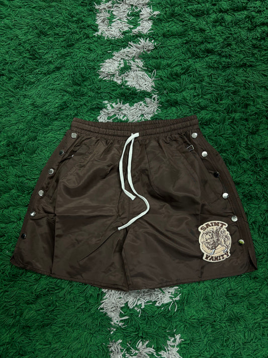 Saint Vanity Nylon Shorts Brown