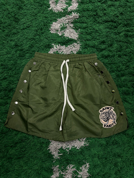 Saint Vanity Nylon Shorts Olive