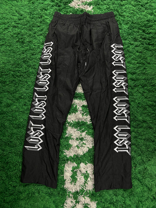 LOST Track Pants Black Silver Used XL