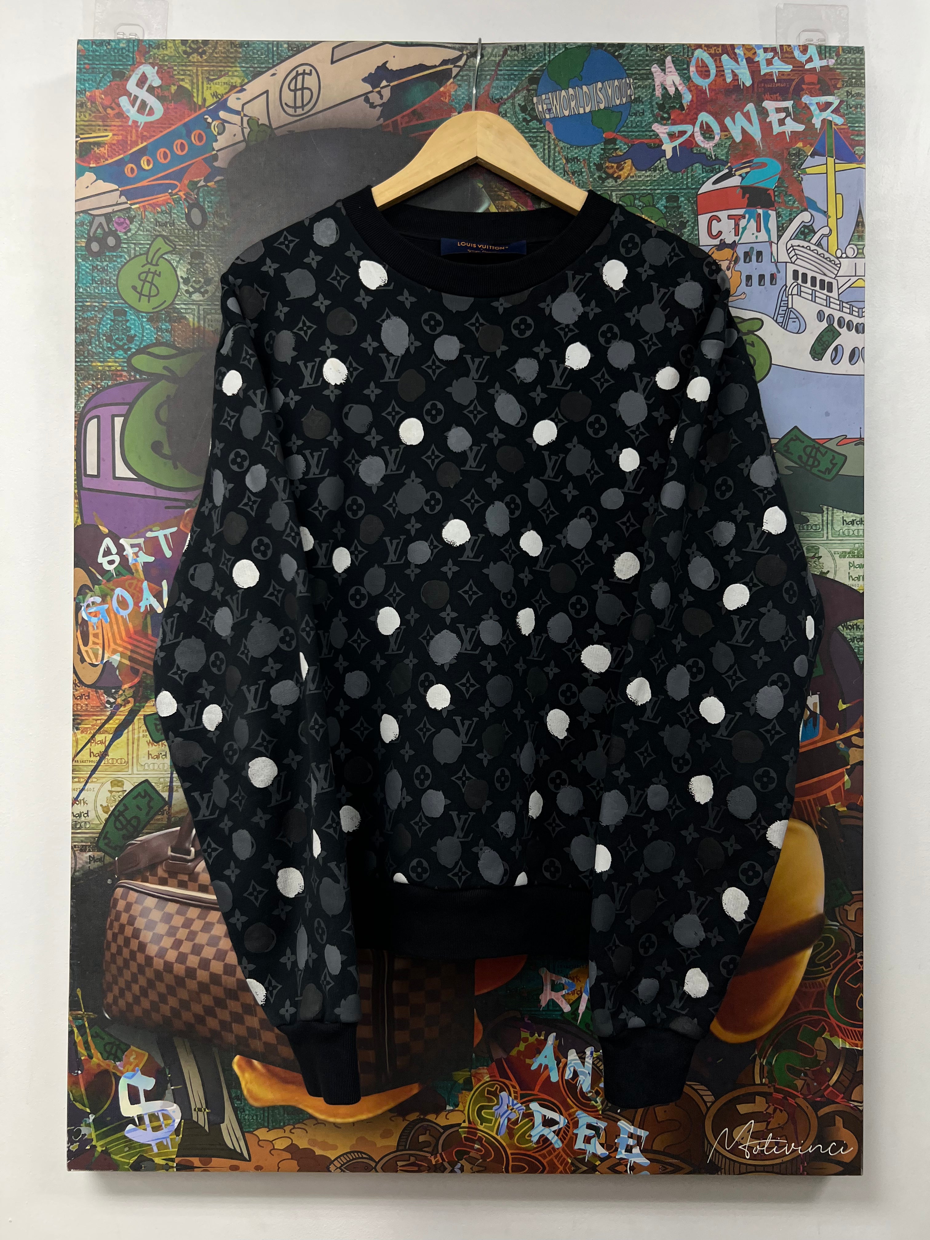 Louis Vuitton Black Yayoi Kusama Polka Dot Monogram Crewneck