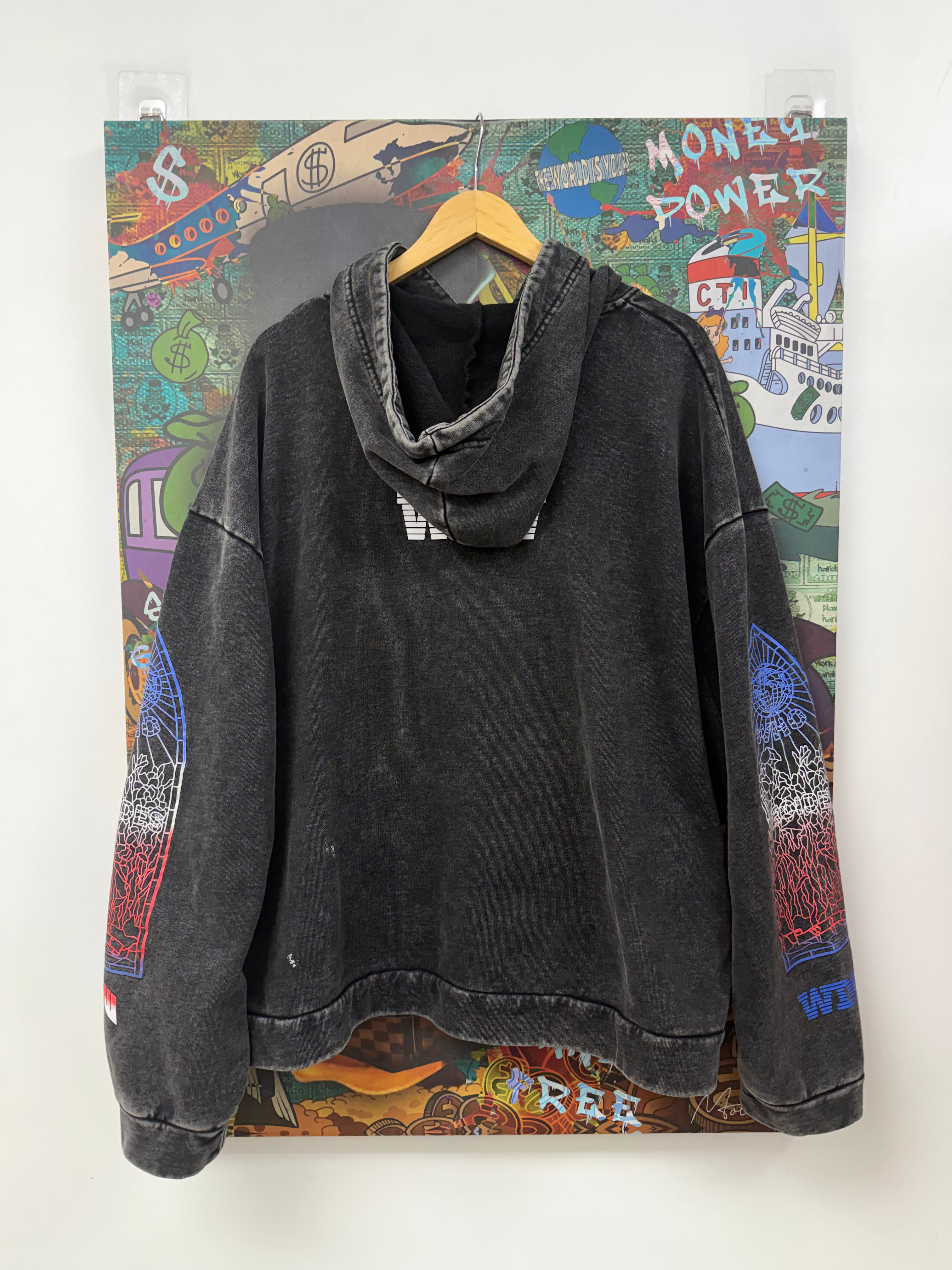 Who Decides War Black Multi Stained Glass Hoodie
