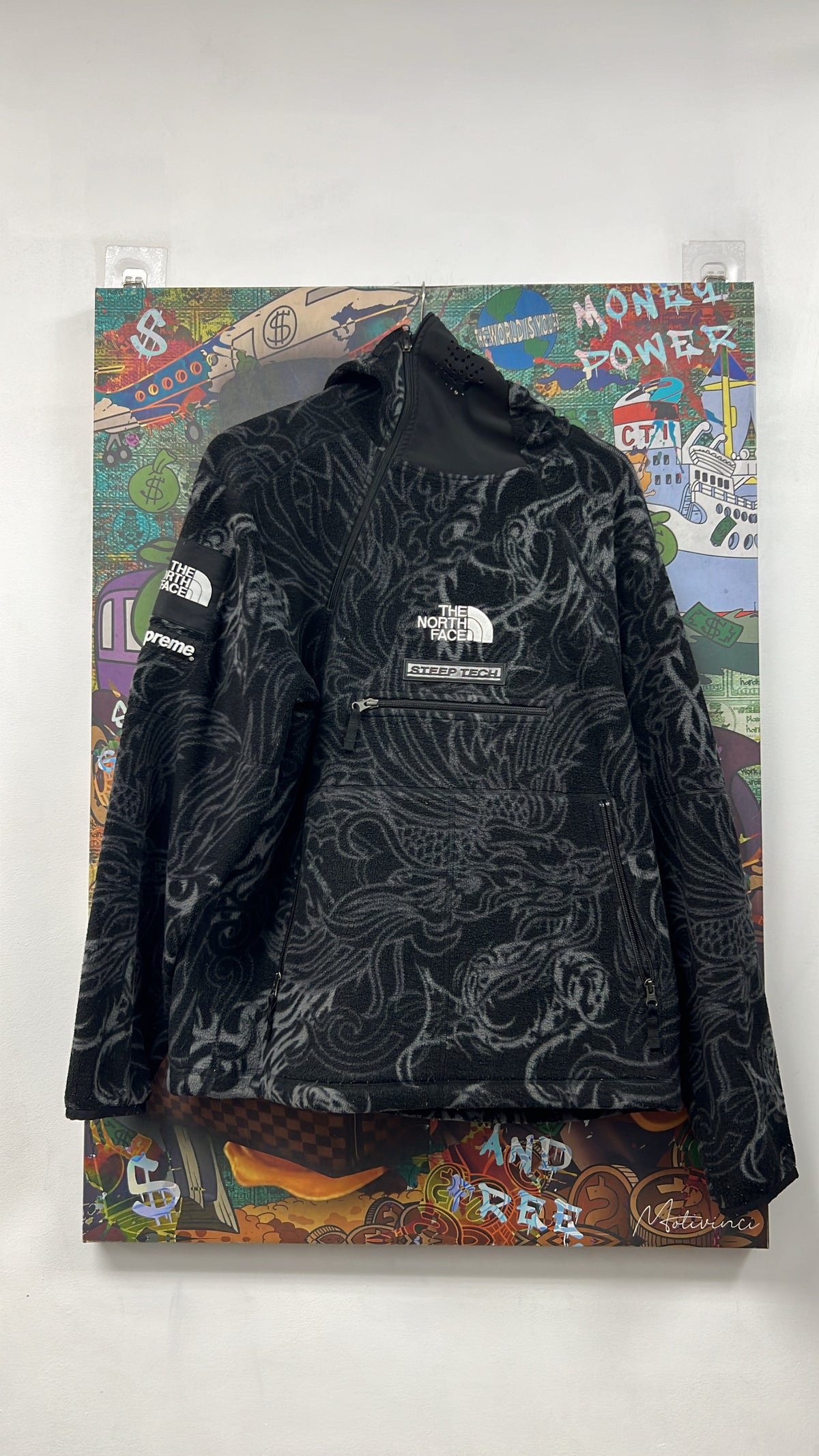 Supreme x The North Face Black Grey Sleep Tech Fleece