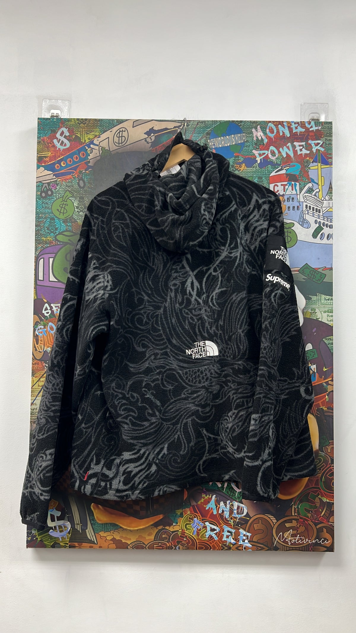 Supreme x The North Face Black Grey Sleep Tech Fleece