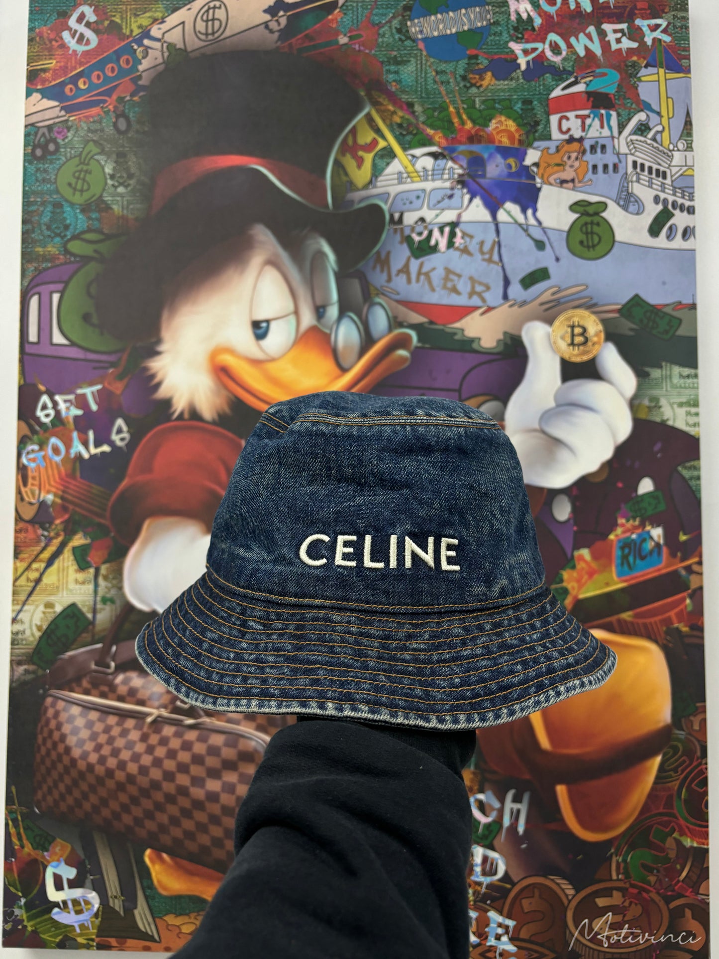 Celine Denim Bucket Hat Used Large N/A