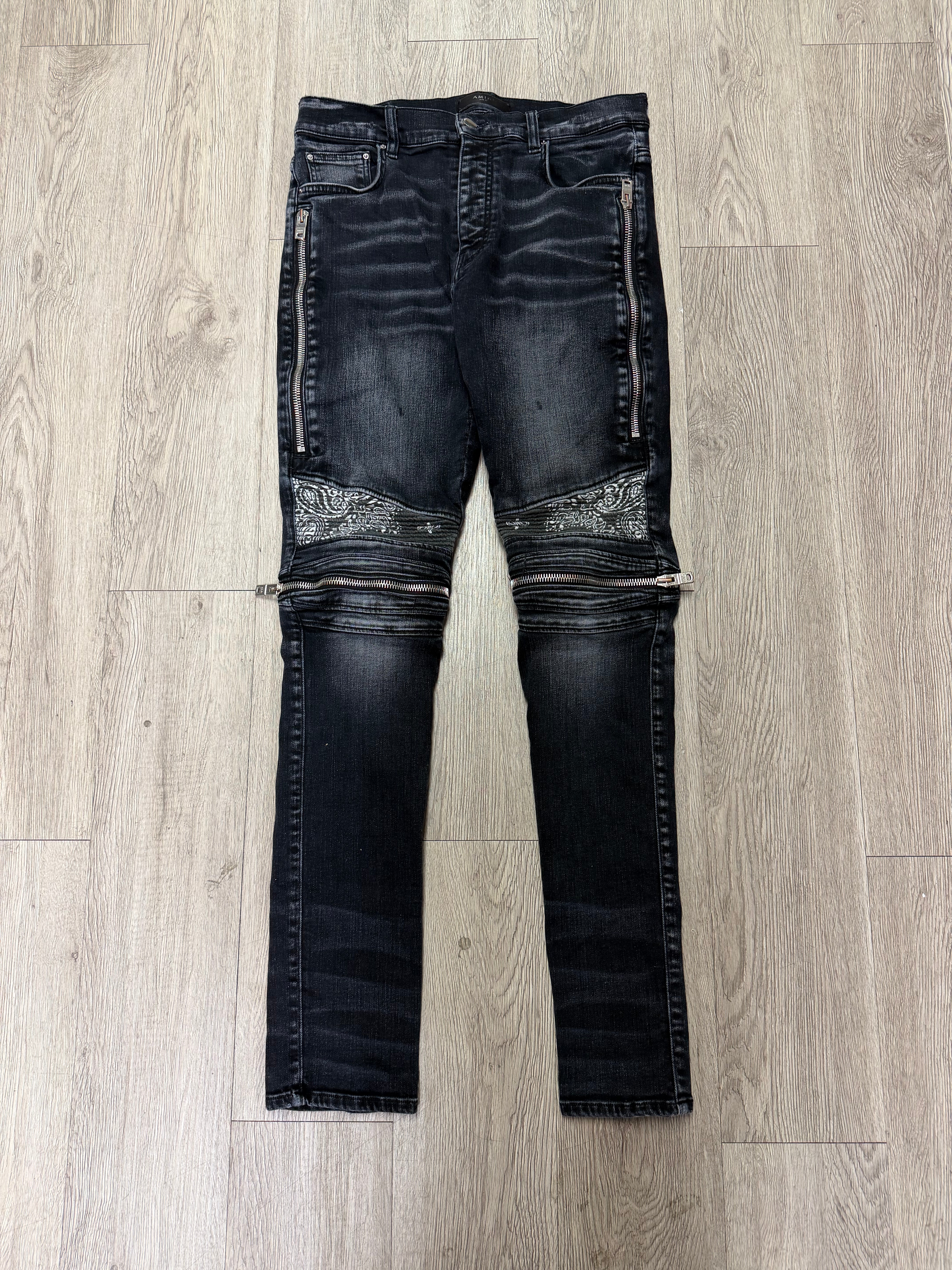 Amiri Black Wash Black Paisley MX2 Jeans