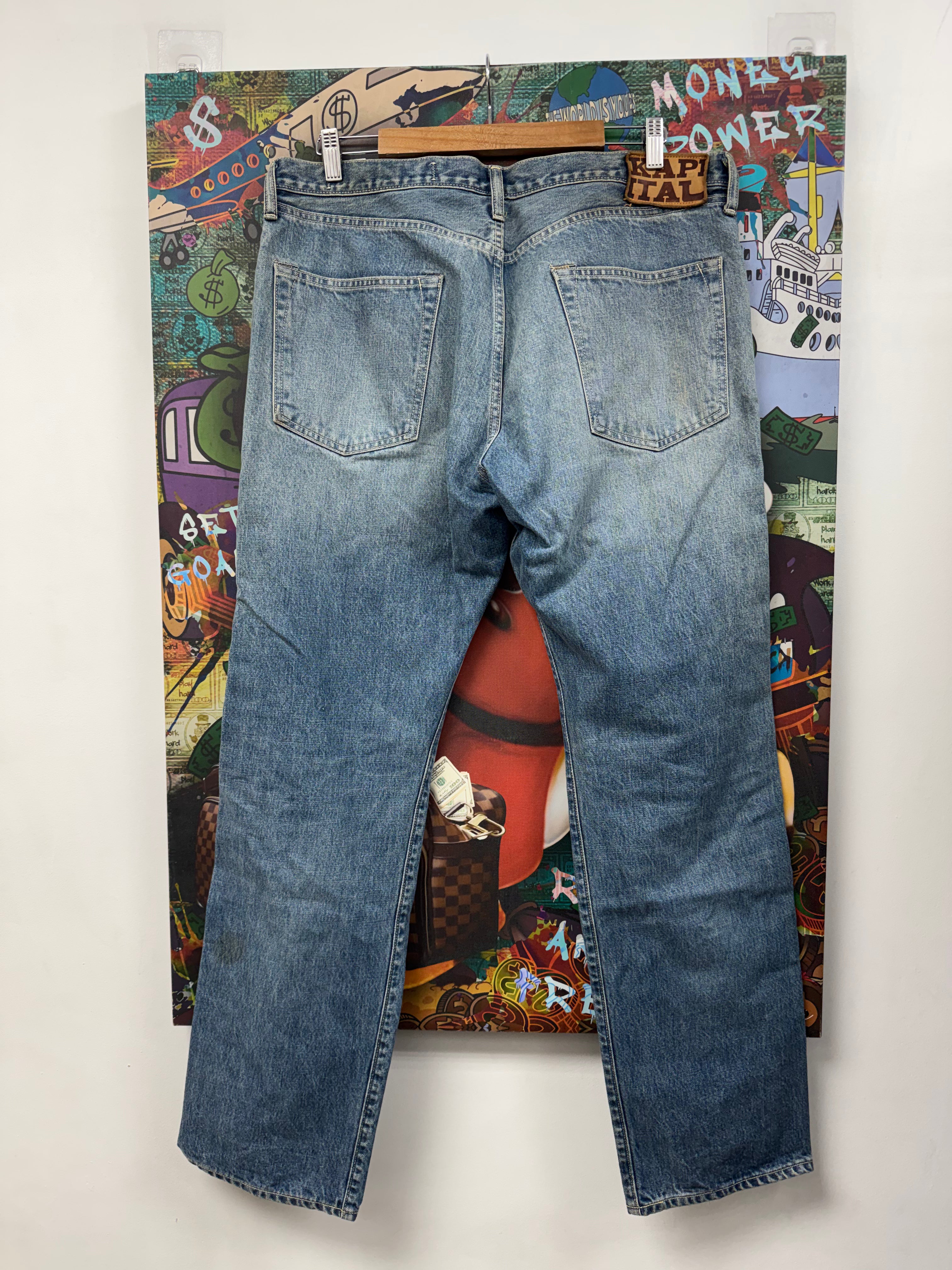 Kapital Light Wash Gem Stud Jeans