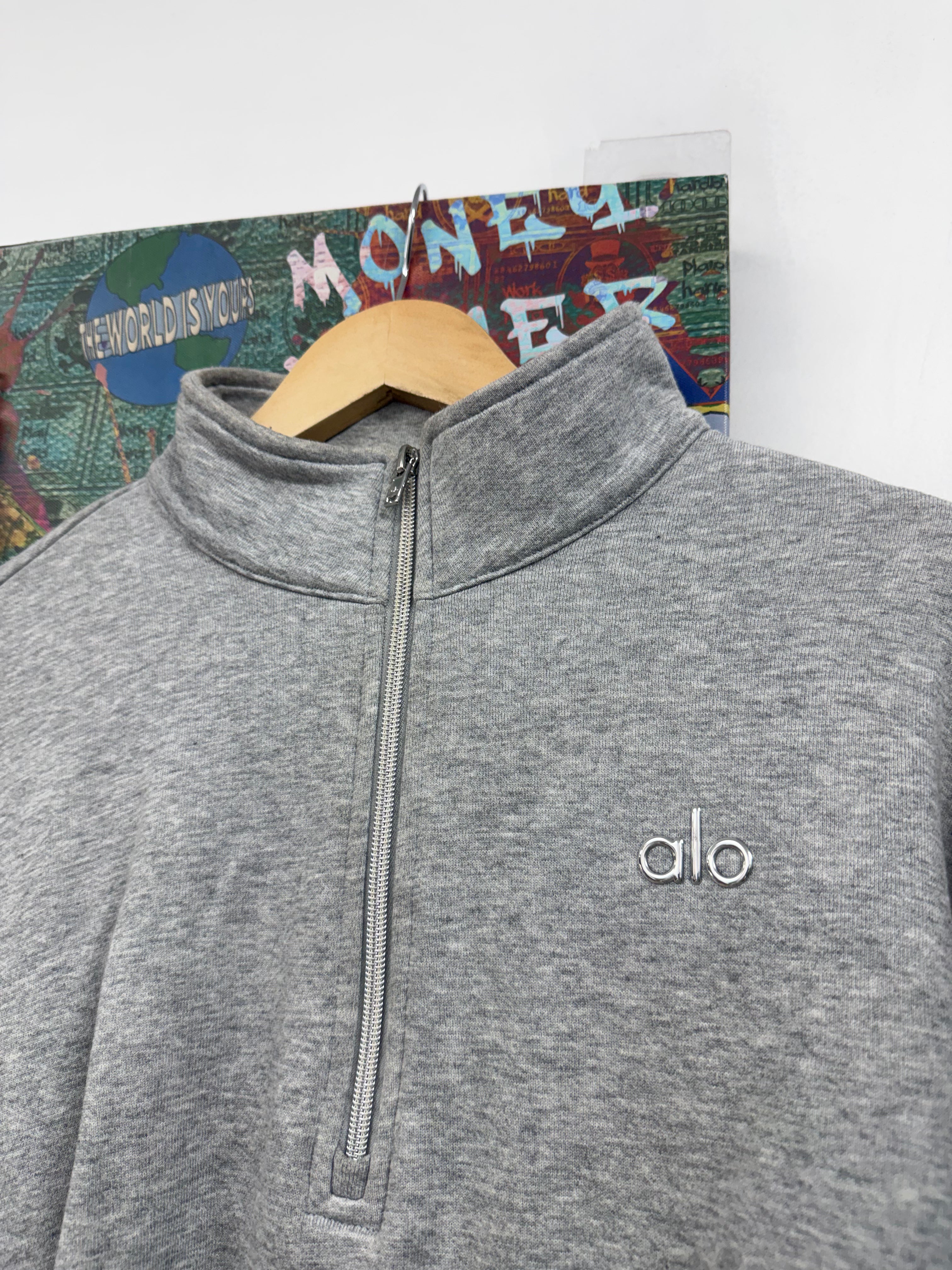 Alo Grey Accolade Quarter Zip Sweatsuit