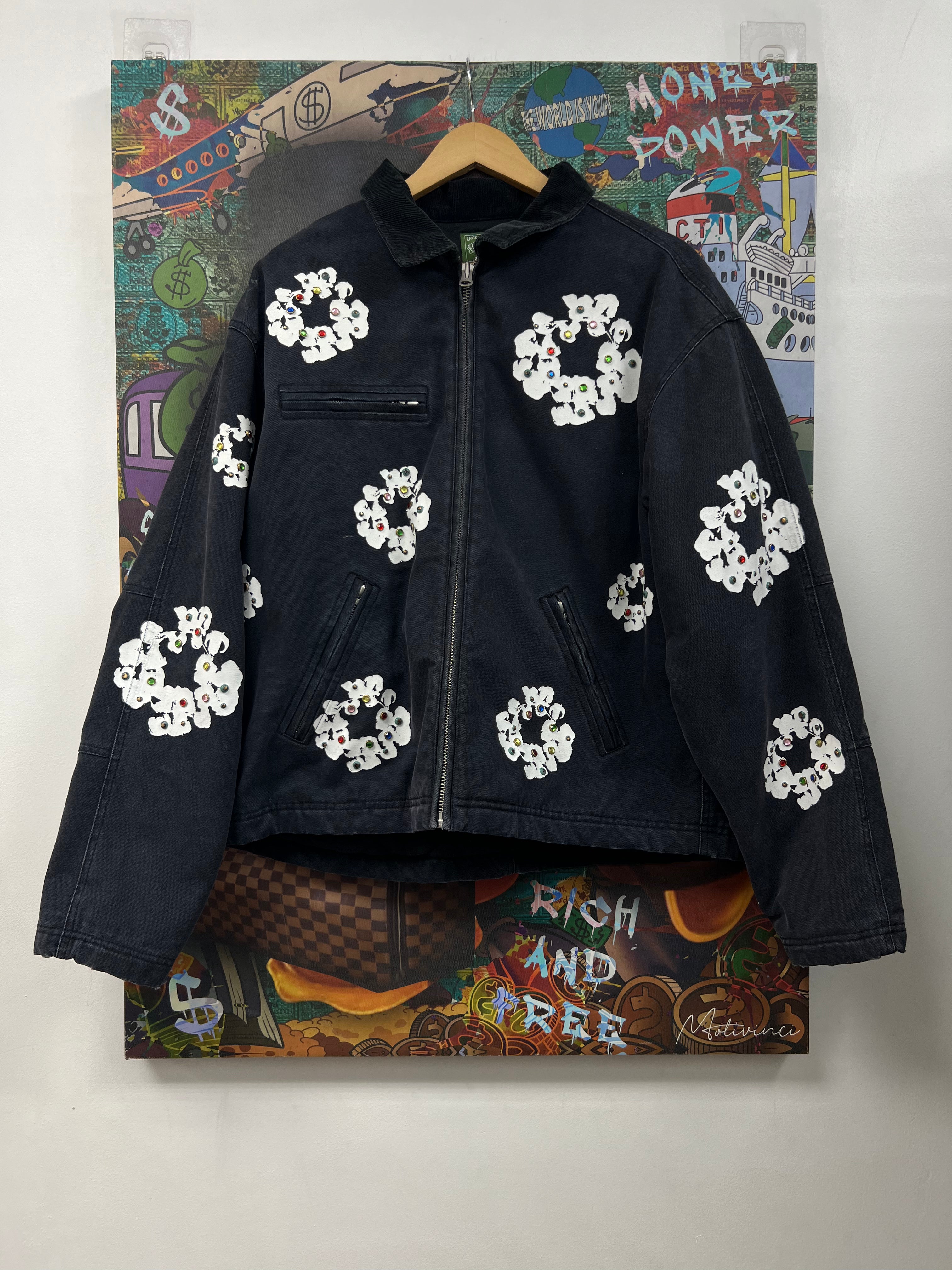 Denim Tears Navy Rhinestone Work Jacket