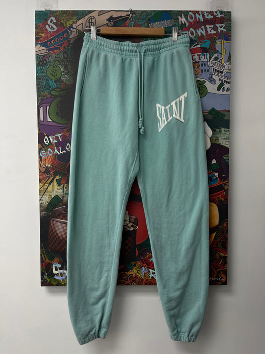 Saint Michael Turquoise Blue Logo Sweats Used