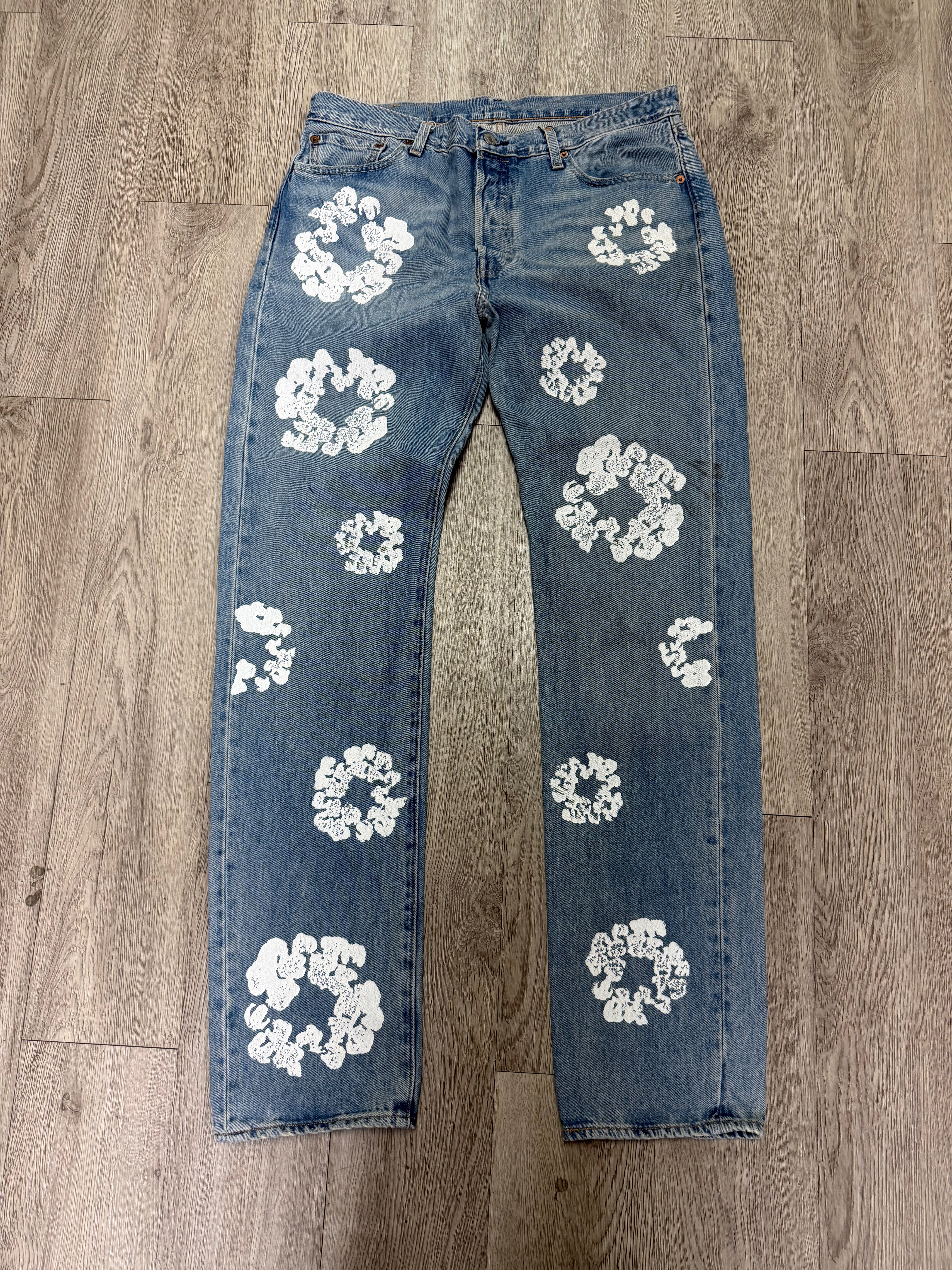 Denim Tears Light Wash Cotton Wreath Jeans