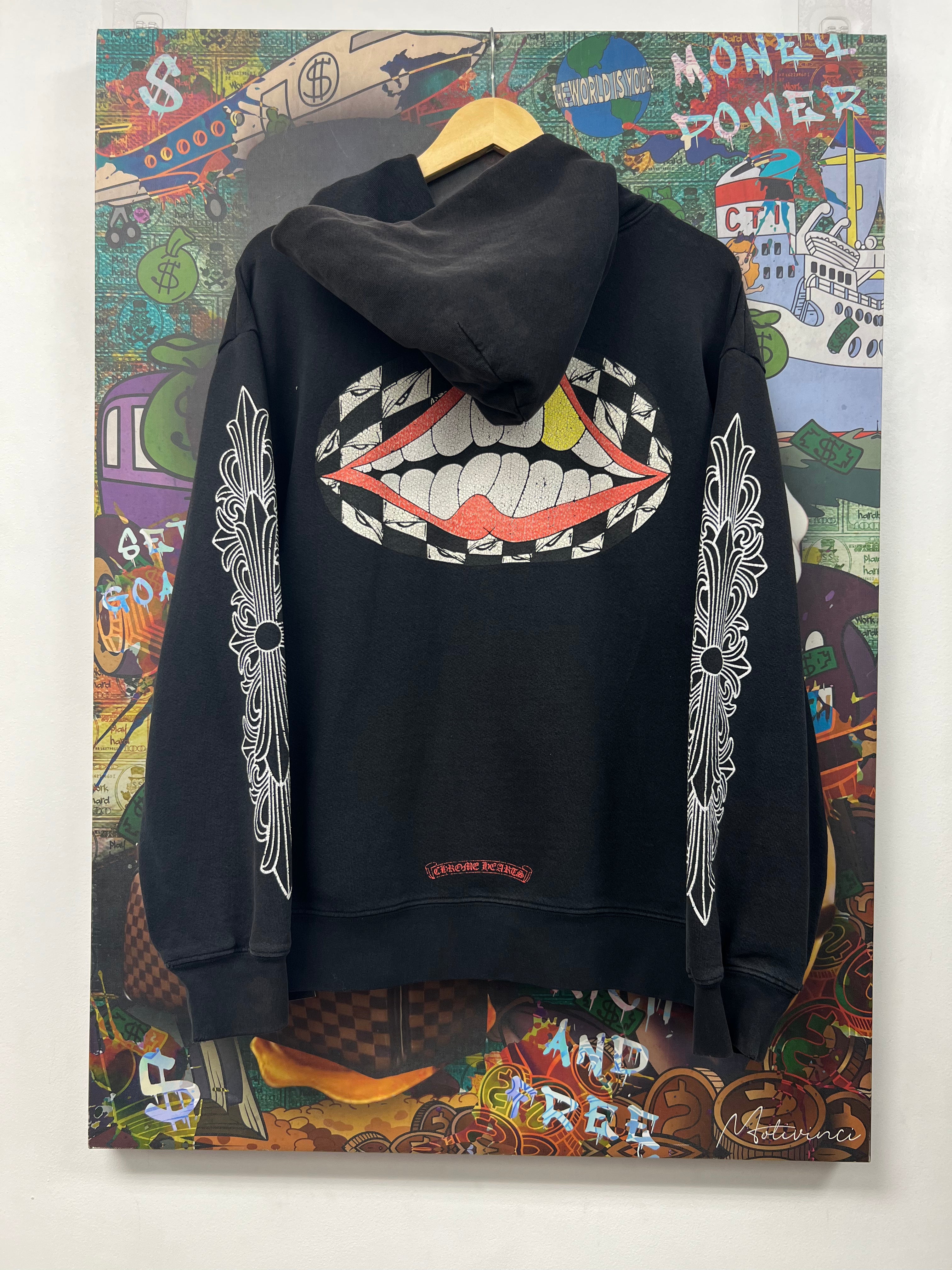 Chrome Hearts Matty Boy Black Chomper Lips Hoodie