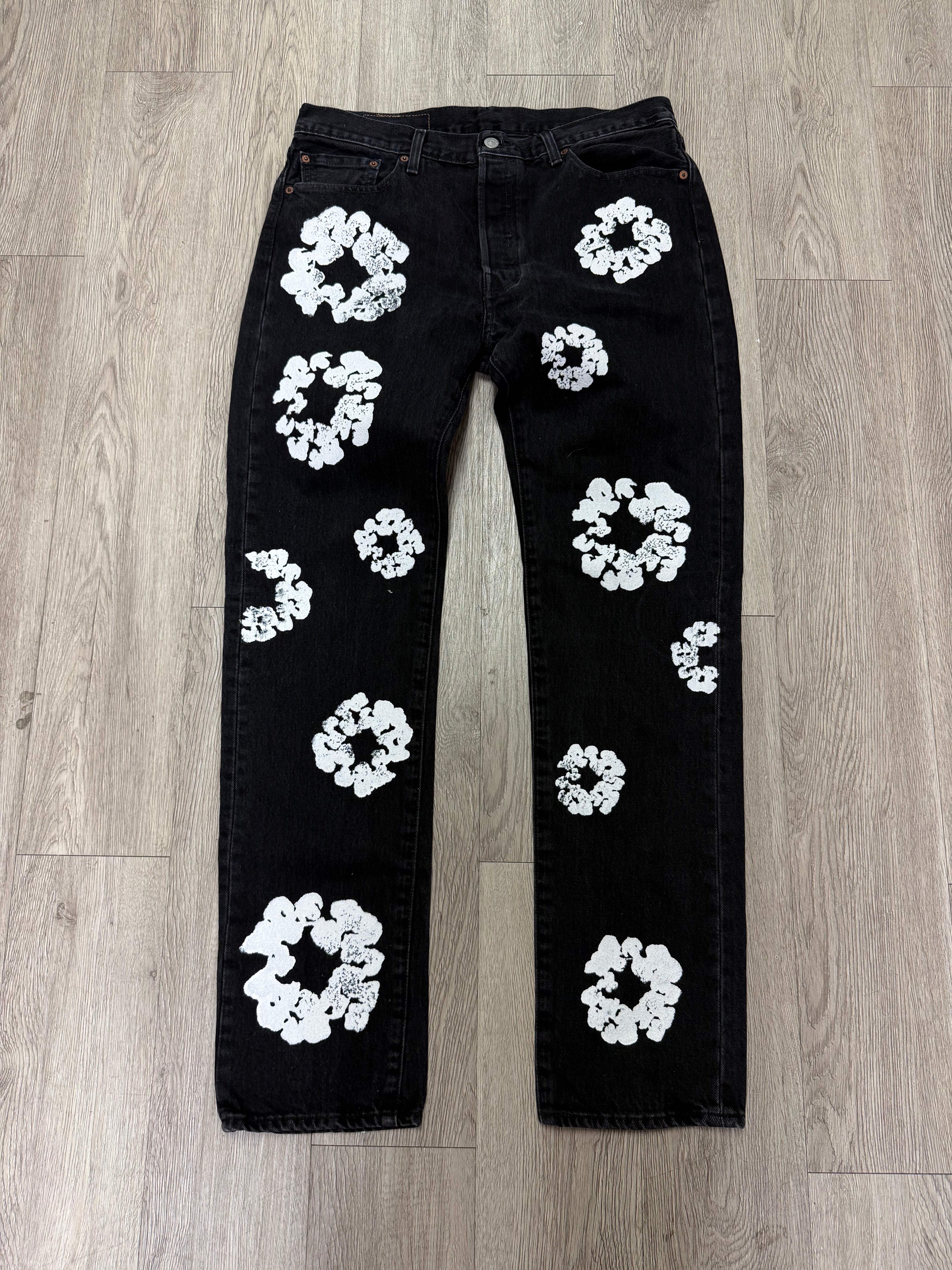 Denim Tears Black Cotton Wreath Jeans