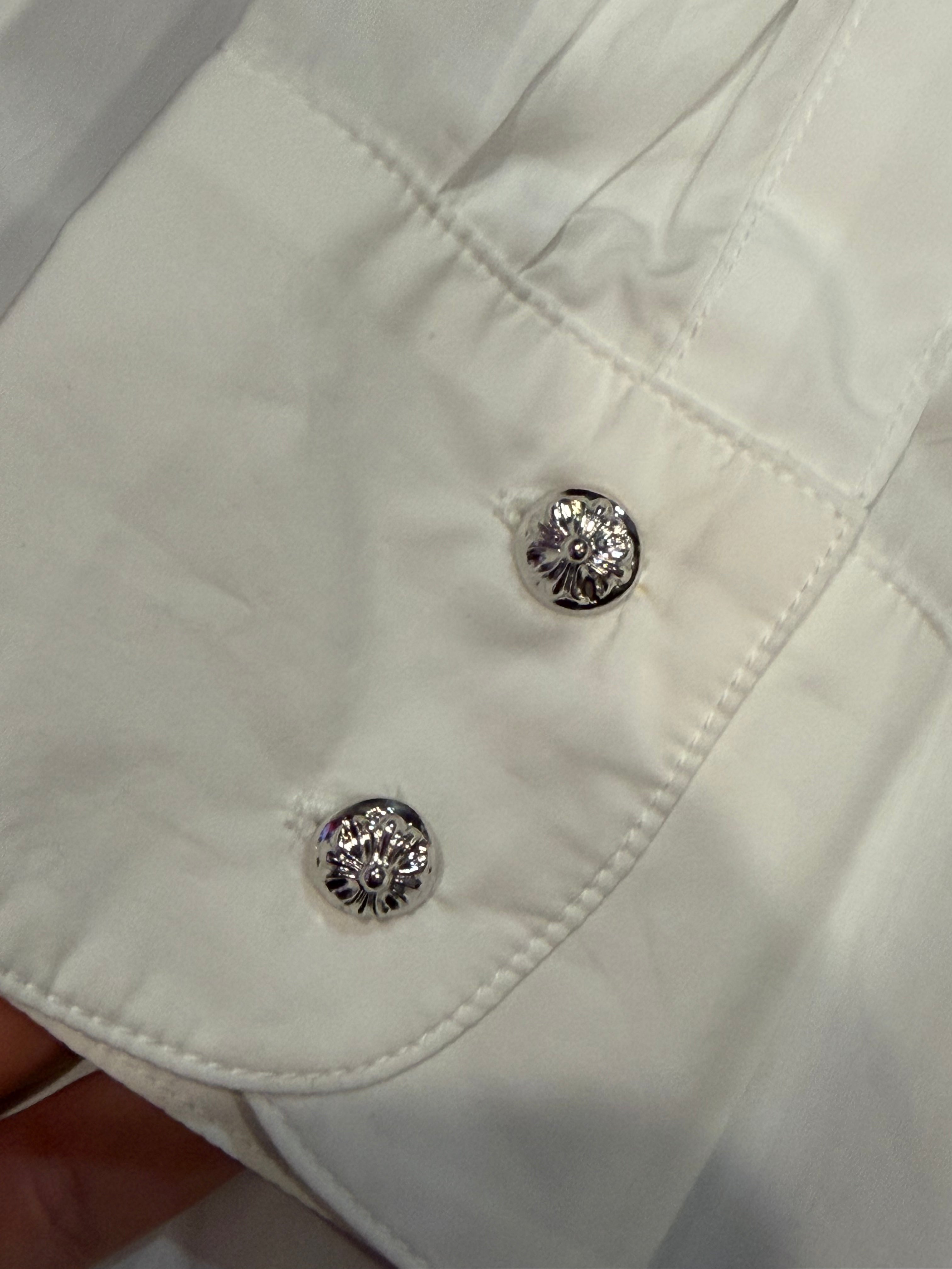 Chrome Hearts White Cross Patch Button Up