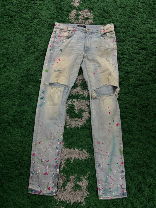 Amiri Paint Splatter Jeans Used 34