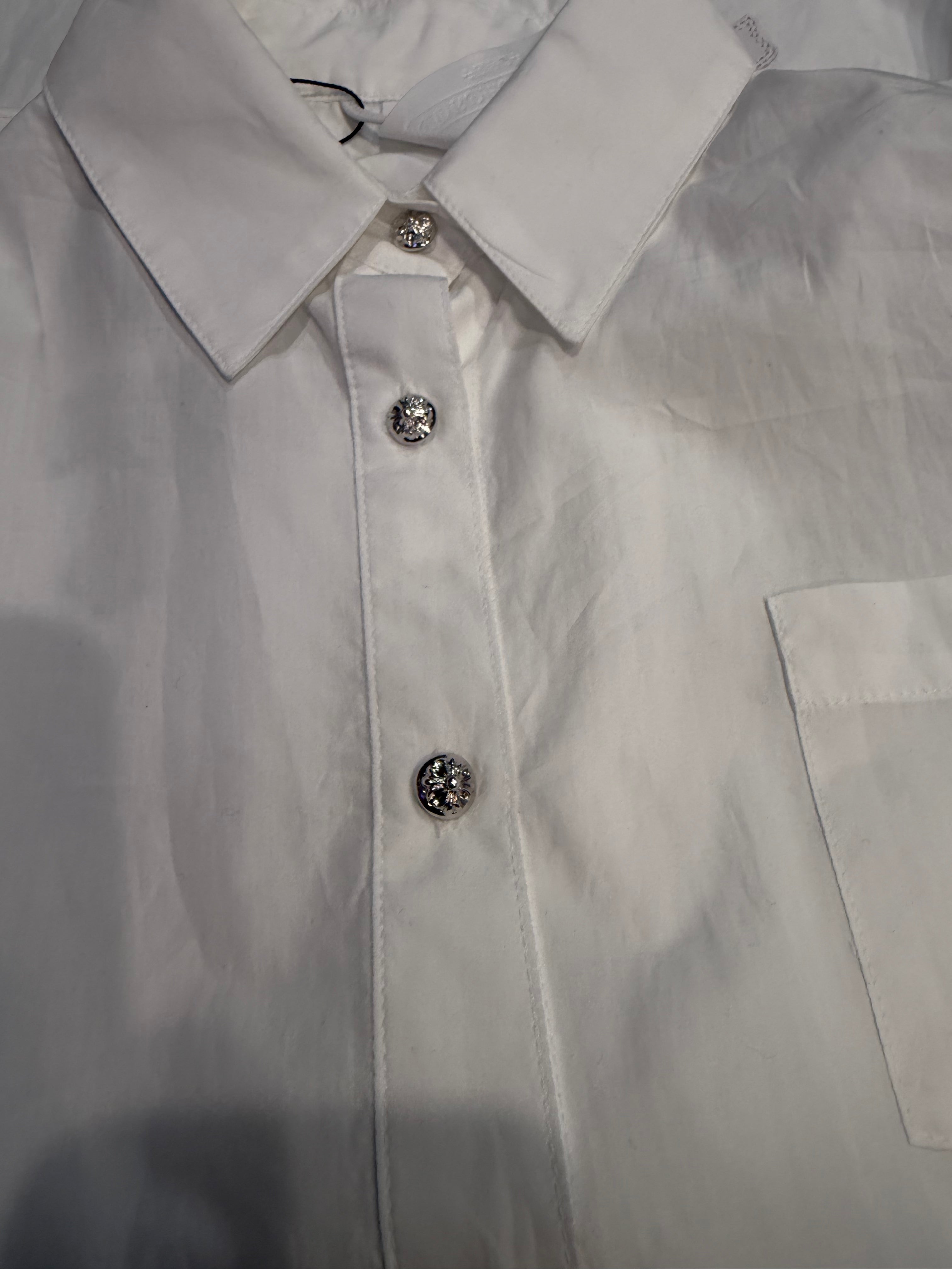 Chrome Hearts White Cross Patch Button Up