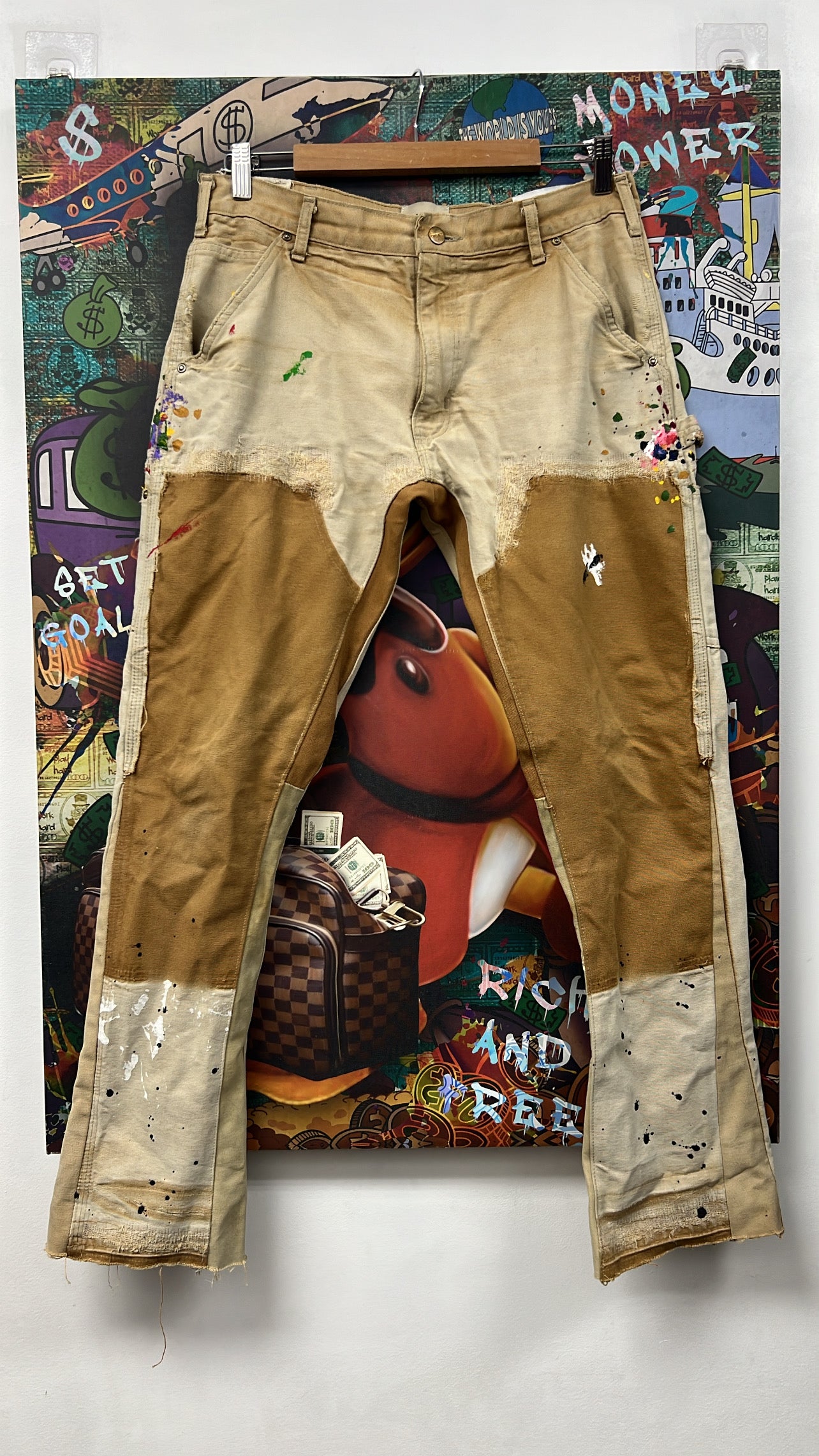 Gallery Dept Tan Carhartt Flared Paint Splatter Jeans