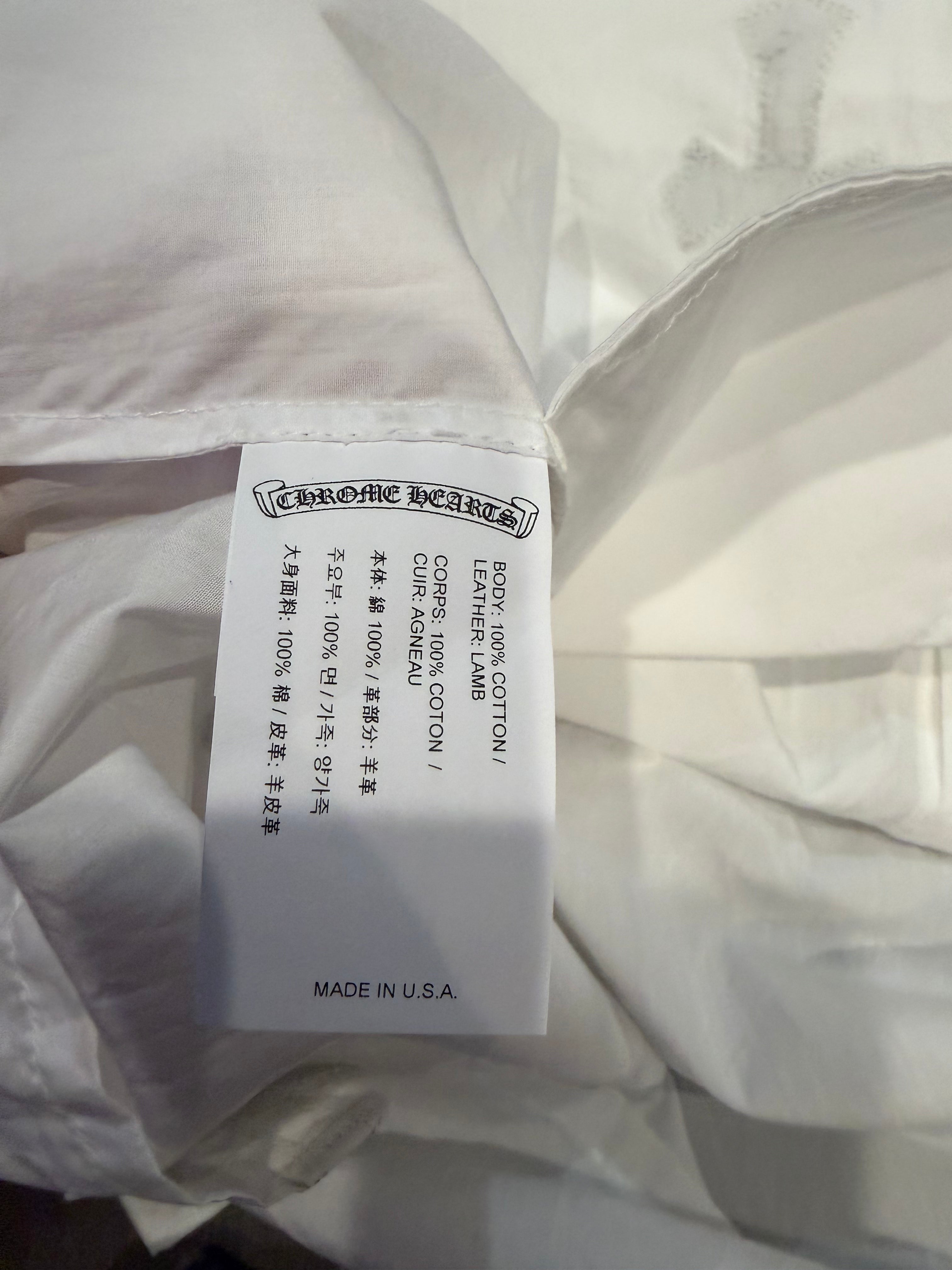 Chrome Hearts White Cross Patch Button Up