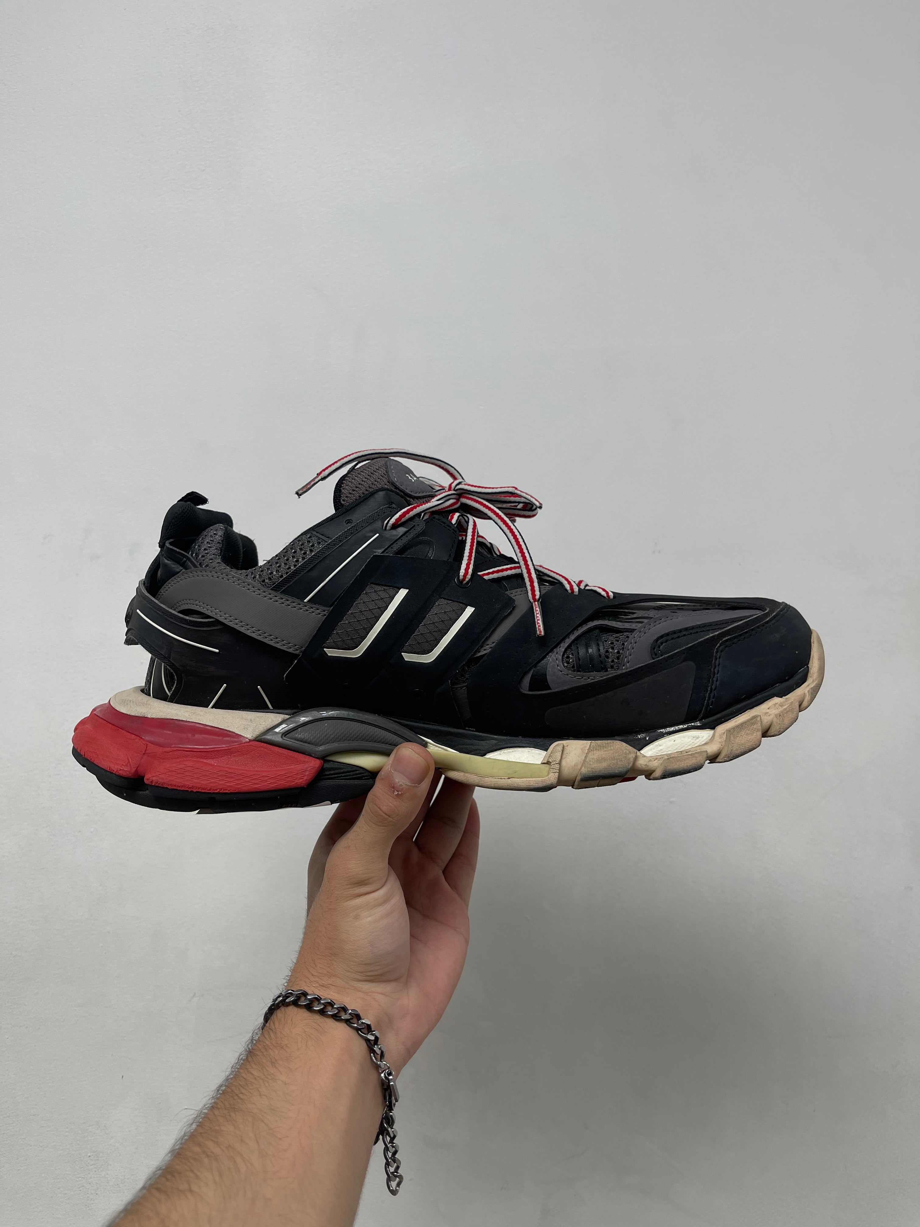Balenciaga Black Red Track Runner Sneakers