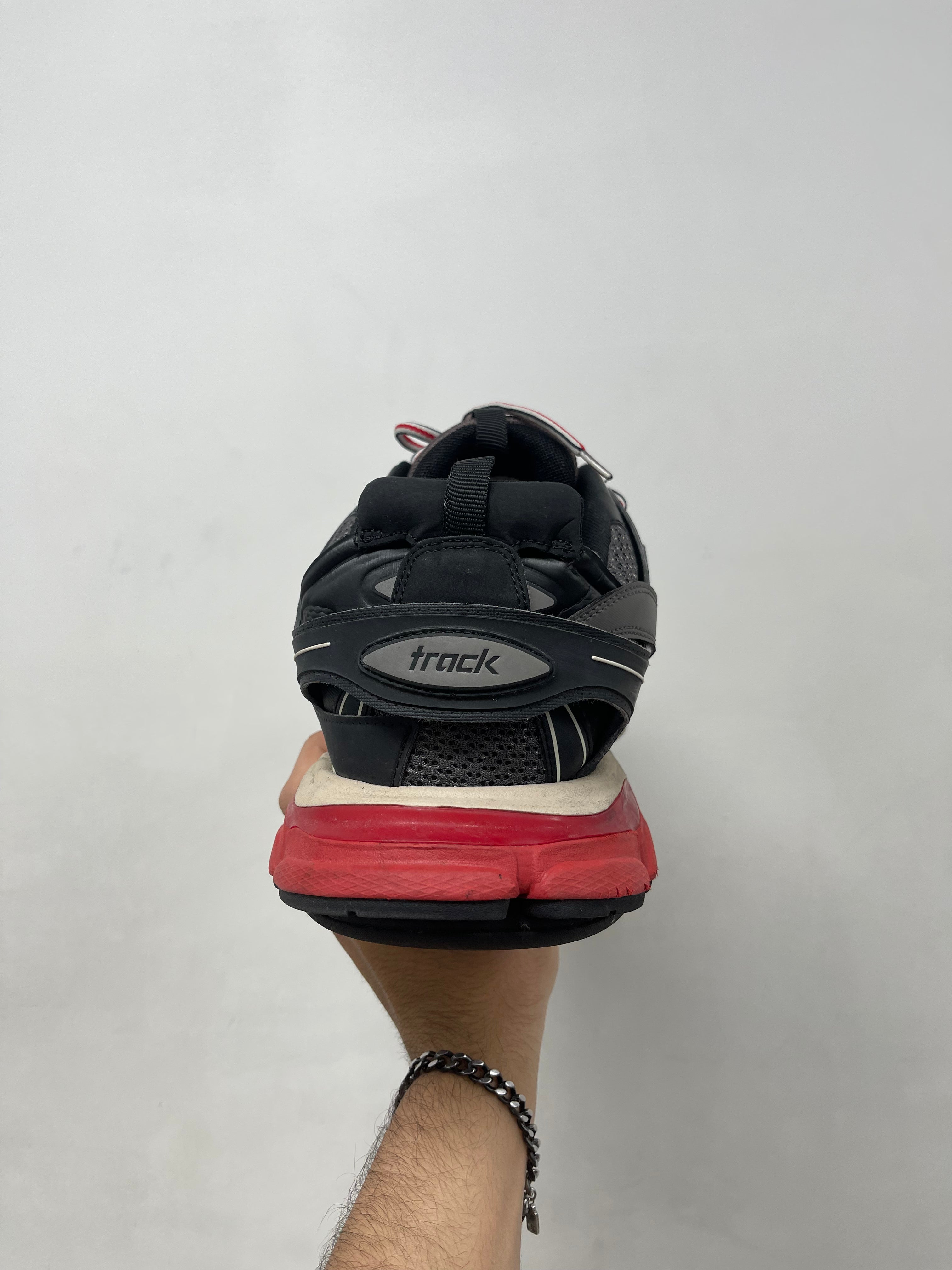Balenciaga Black Red Track Runner Sneakers