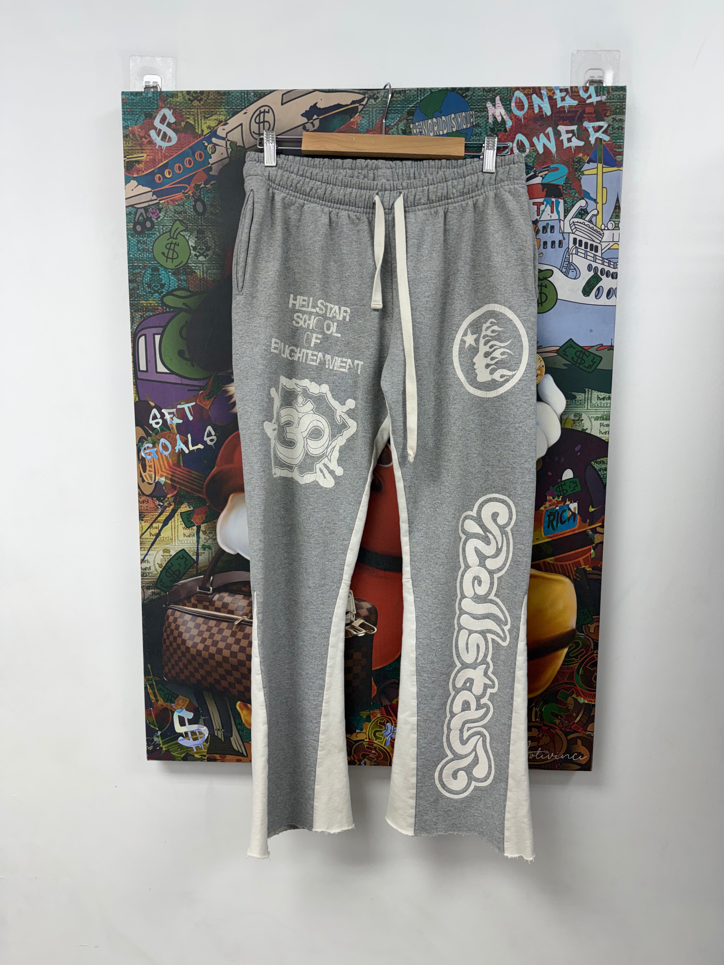 Hellstar Grey Yoga Flared Sweats