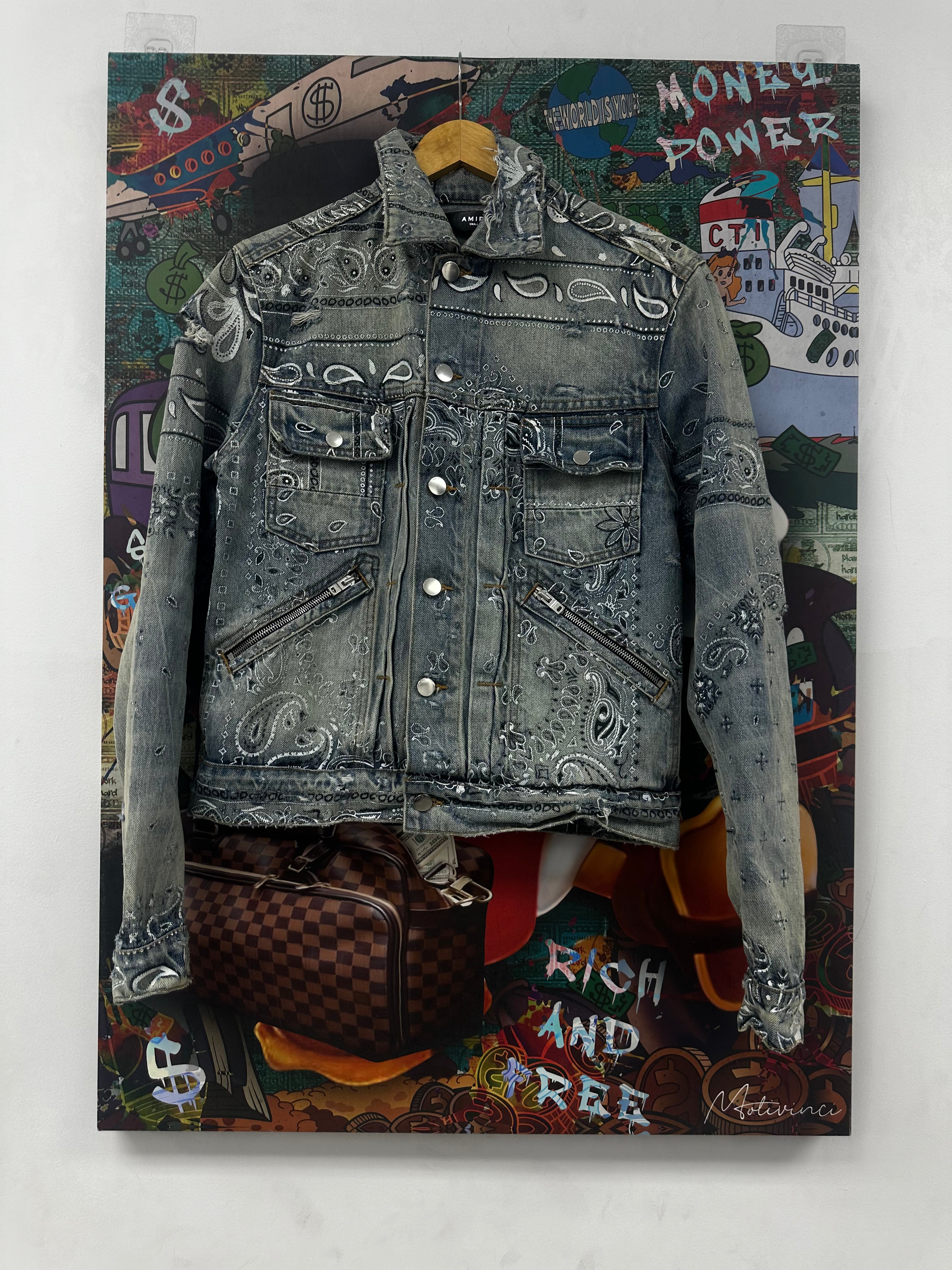 Amiri Paisley Jean Jacket Used Small