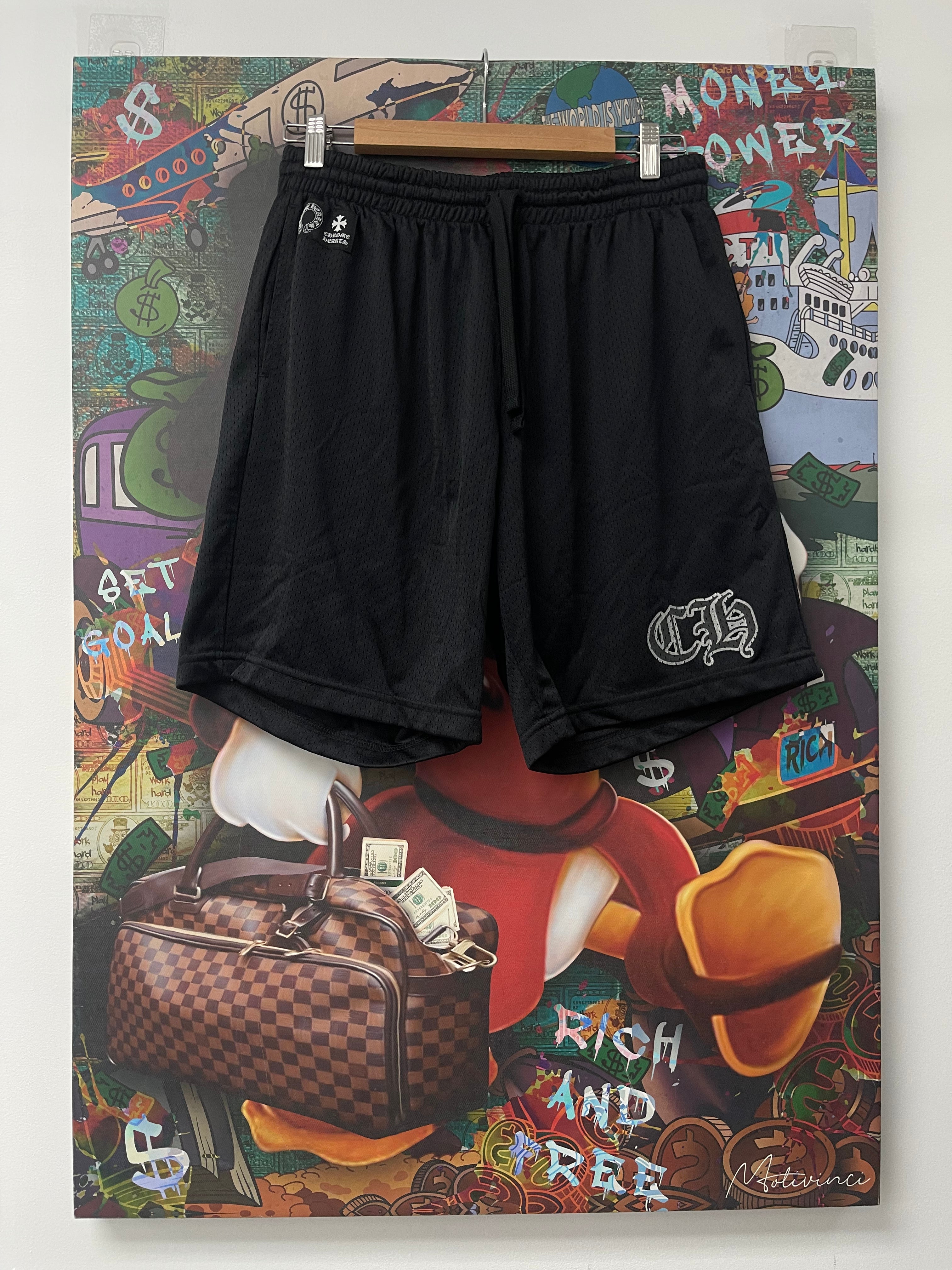 Chrome Hearts CH Mesh Shorts Black New