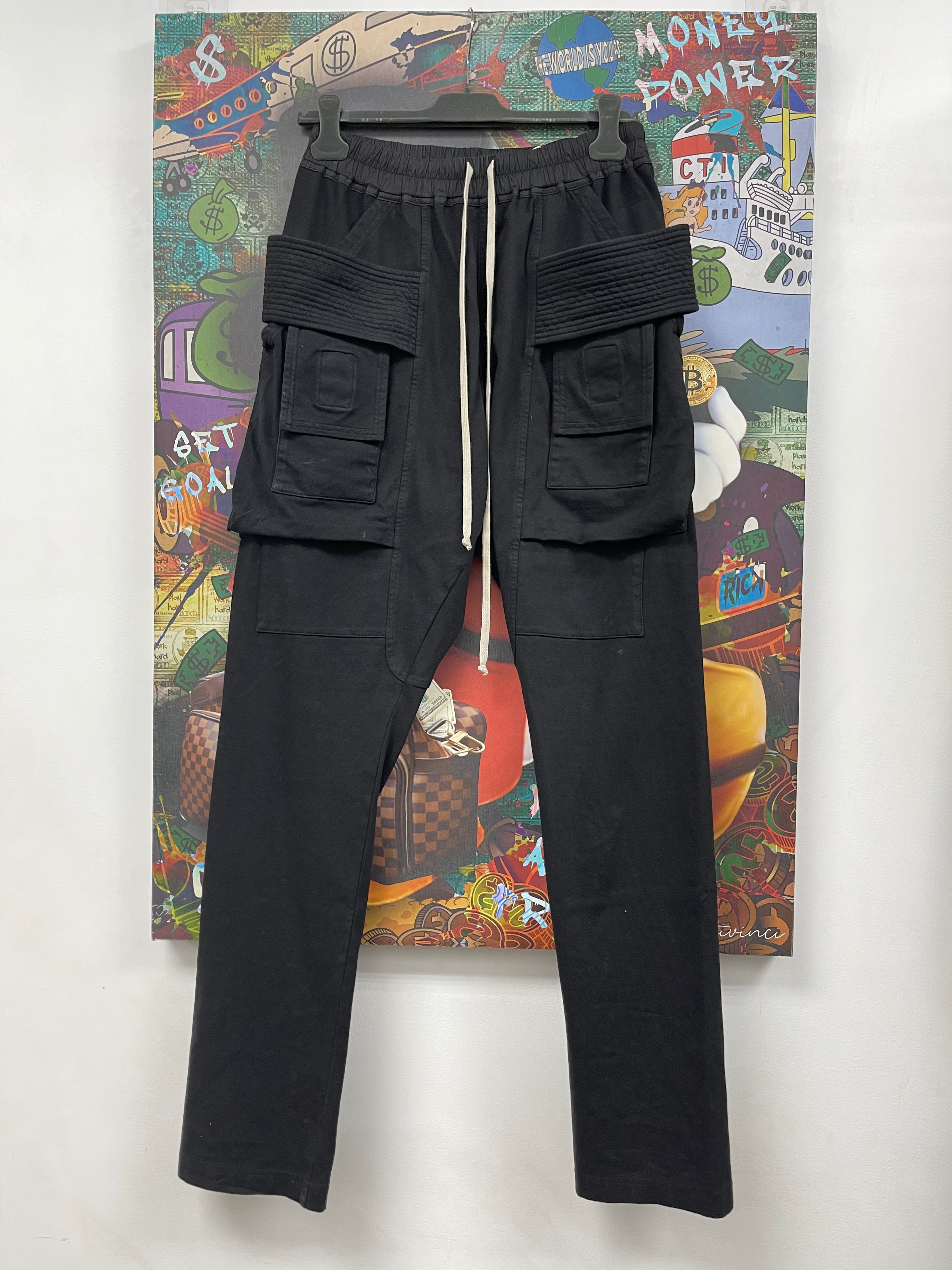 Rick Owens Black Creatch Drawstring Pants
