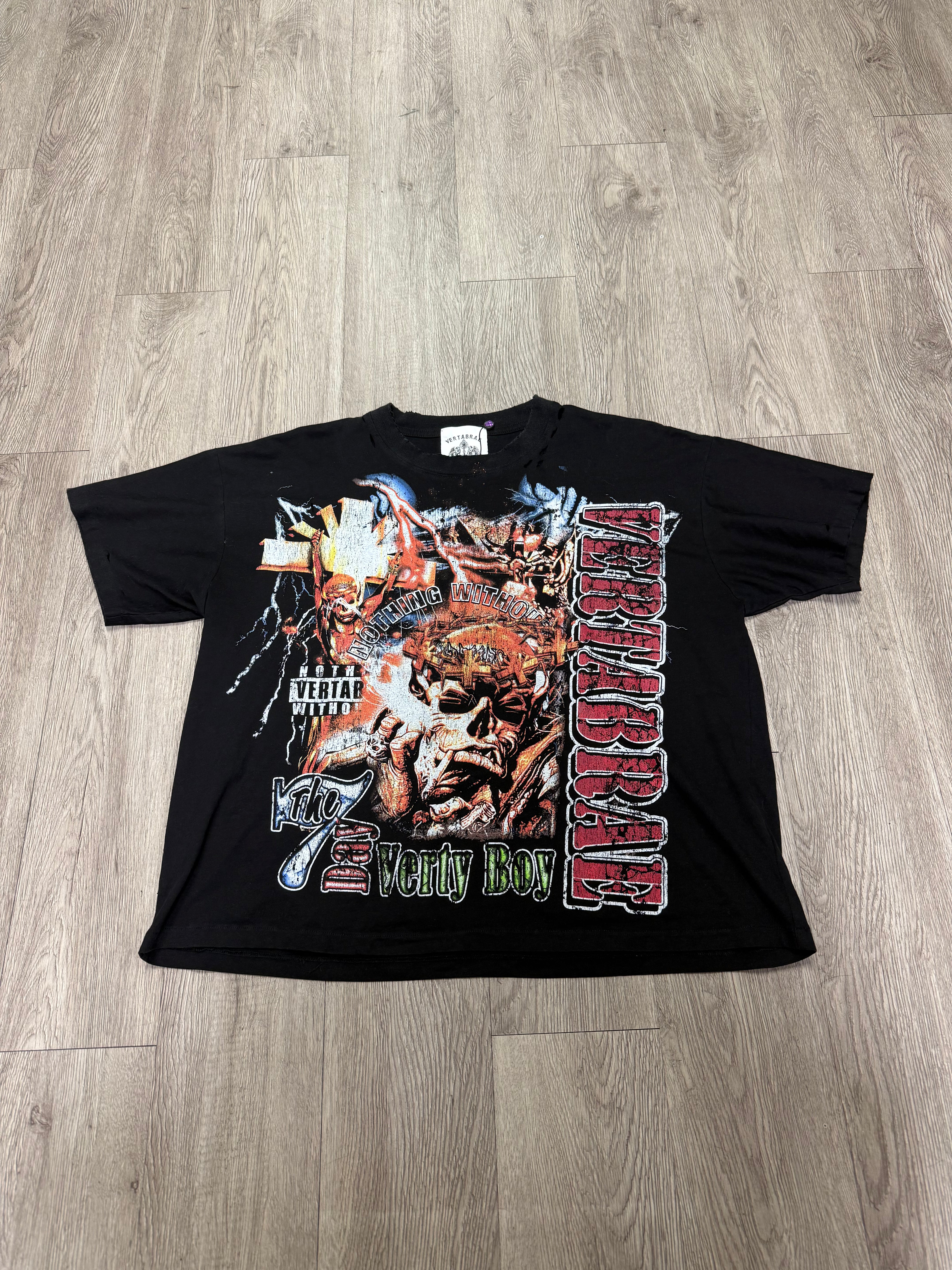 Vertabrae Vintage Black 7 Rap Tee