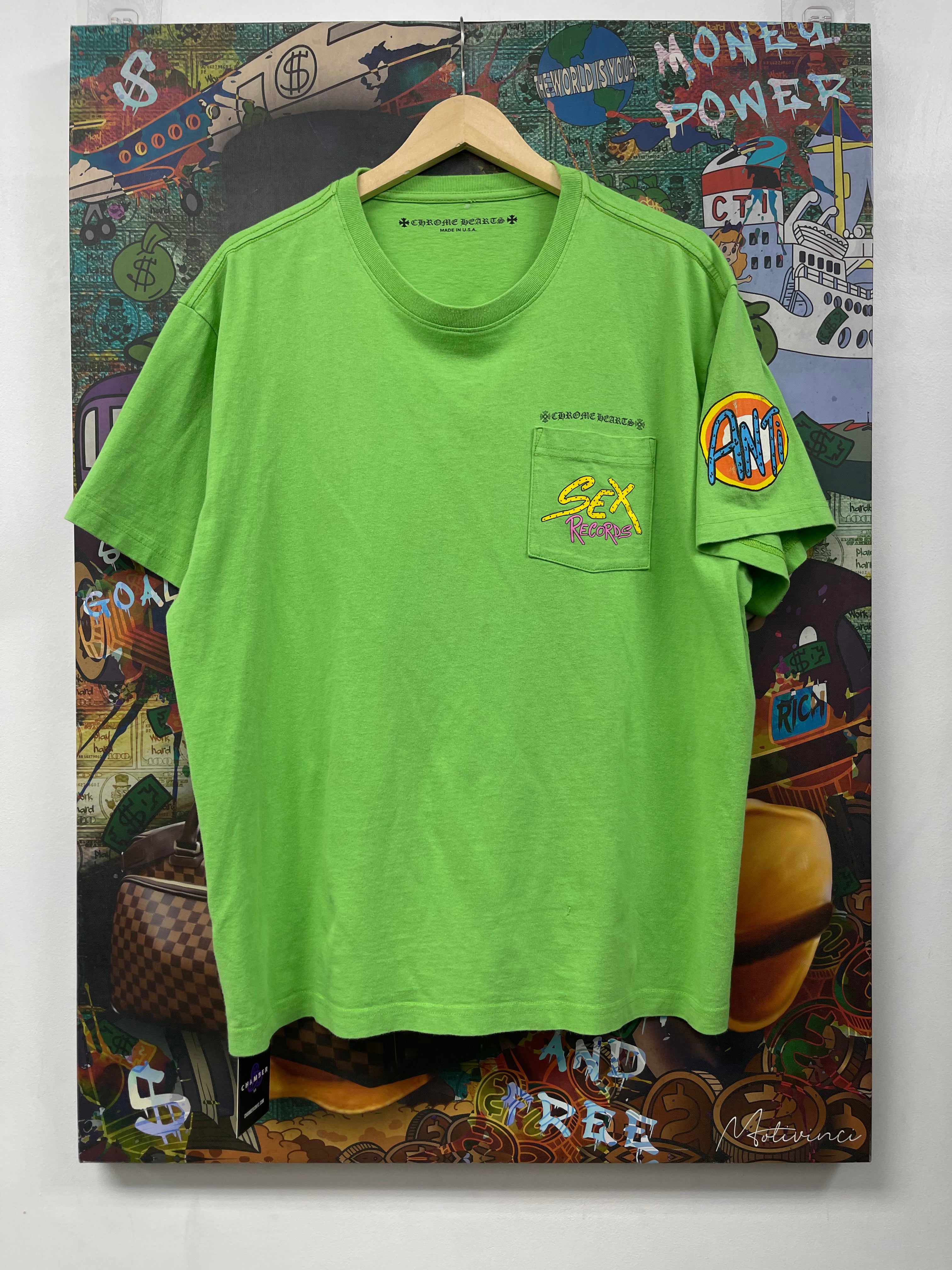 Chrome  Hearts Matty Boy Green Sex Records (Repaired Pin Hole) Tee