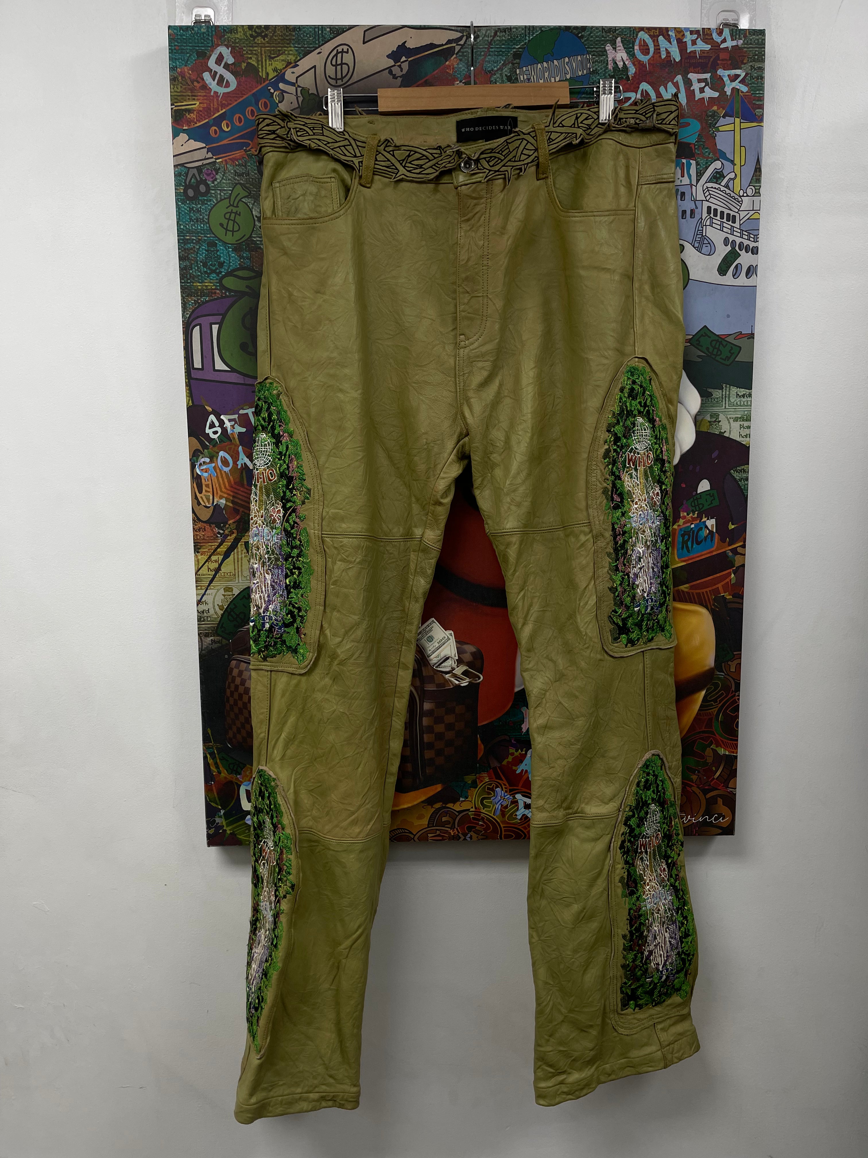 Who Decides War Leather Garden Glass Pants