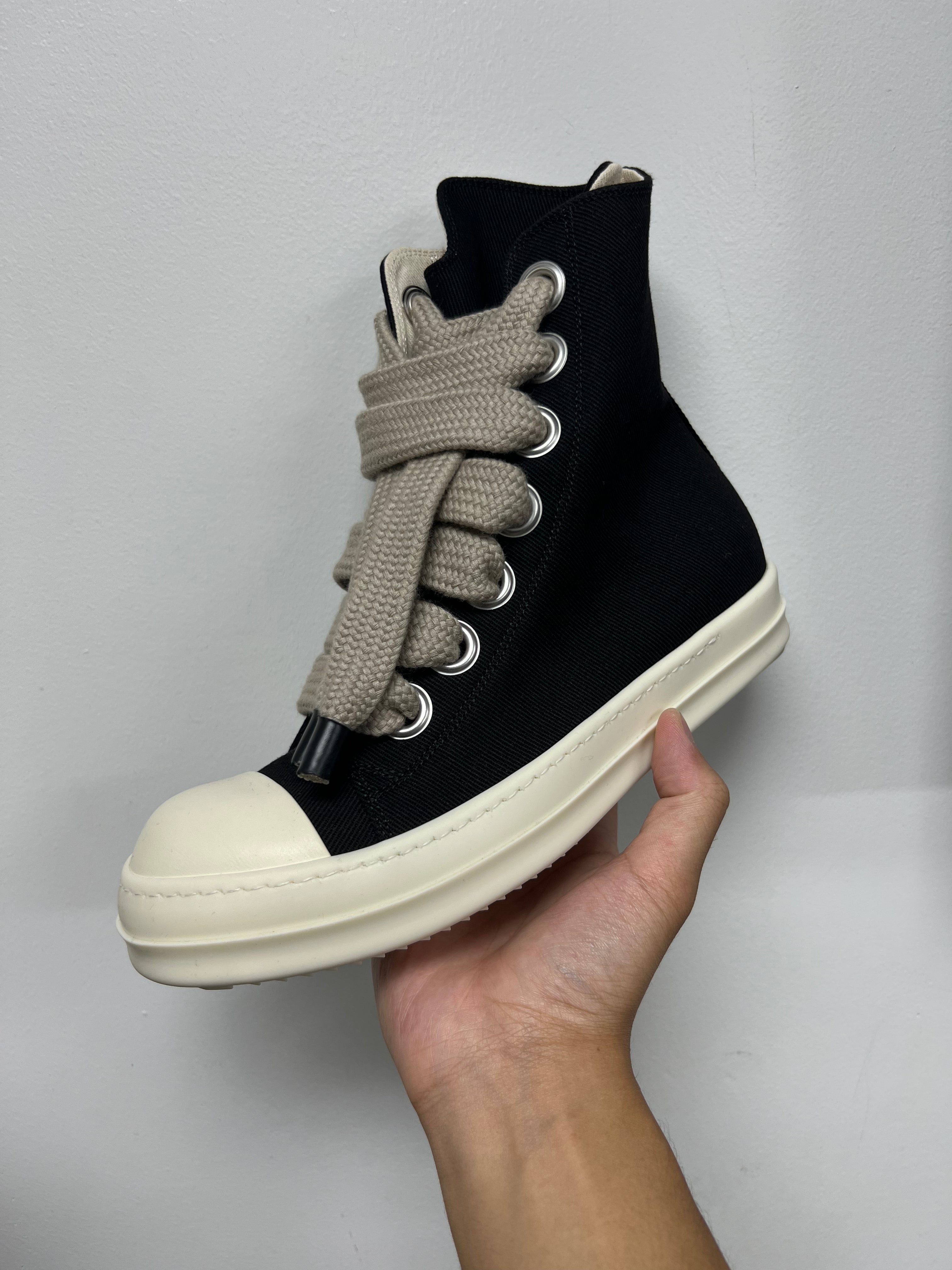 Rick Owens Black Jumbo Lace DRKSHDW Hi Sneakers