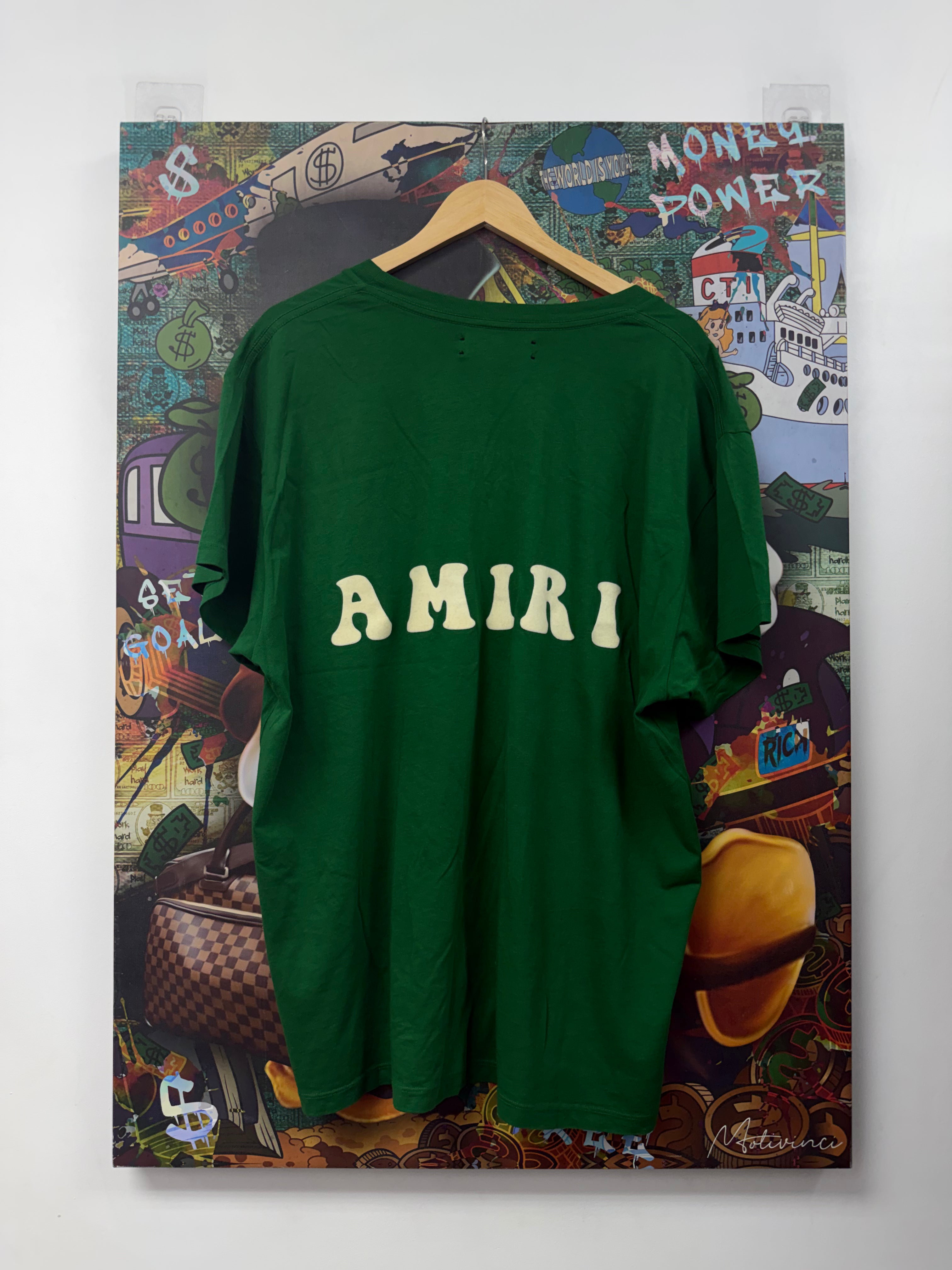 Amiri Green Cream Blue Take It Easy Baby Tee