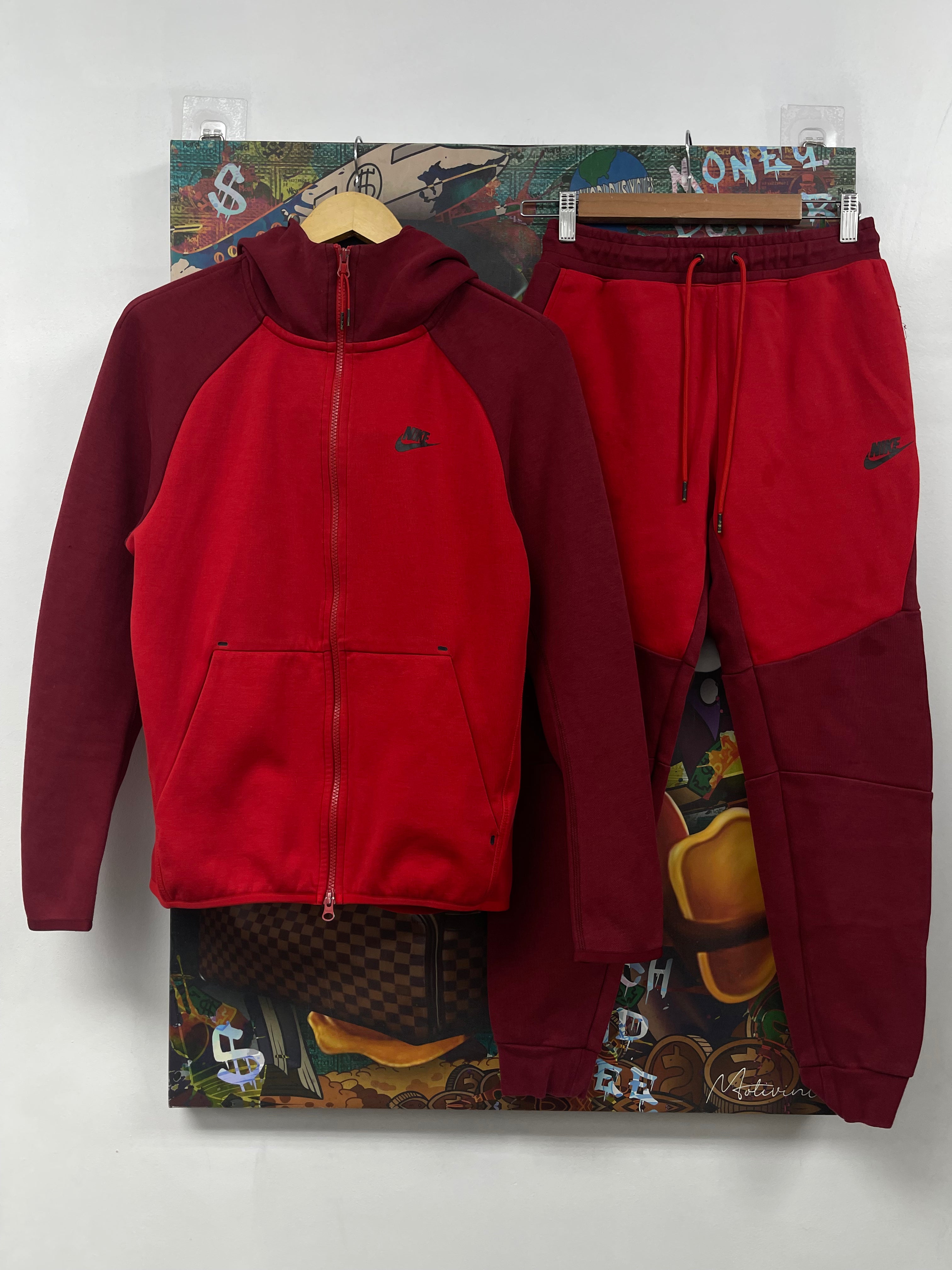 Nike Red Burgundy Tech Sweatsuit