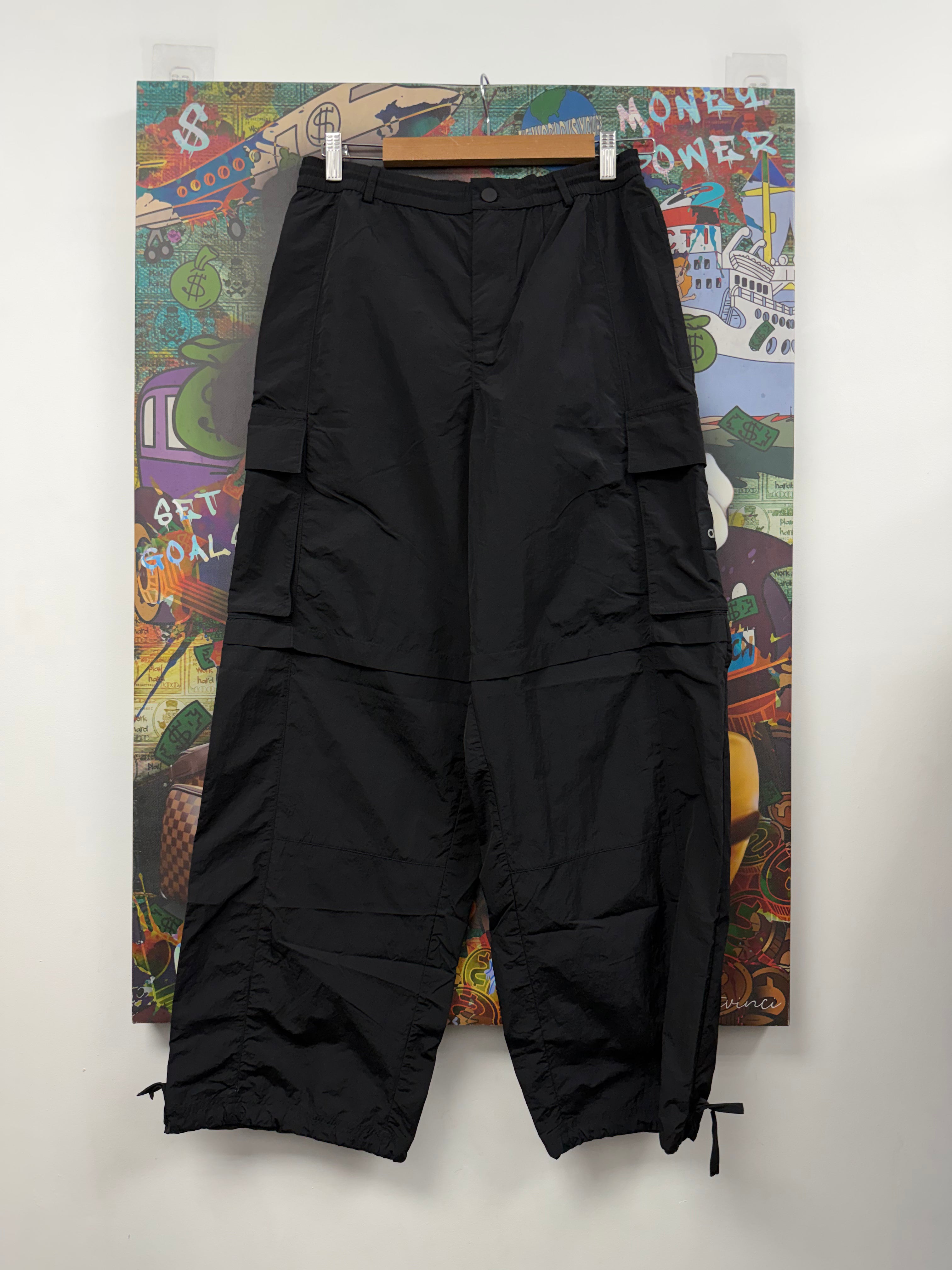Alo Black Nylon Cargo Track Pants