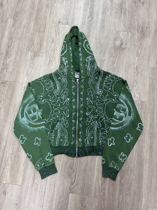 Vale Green Paisley Zip Up New With Tags