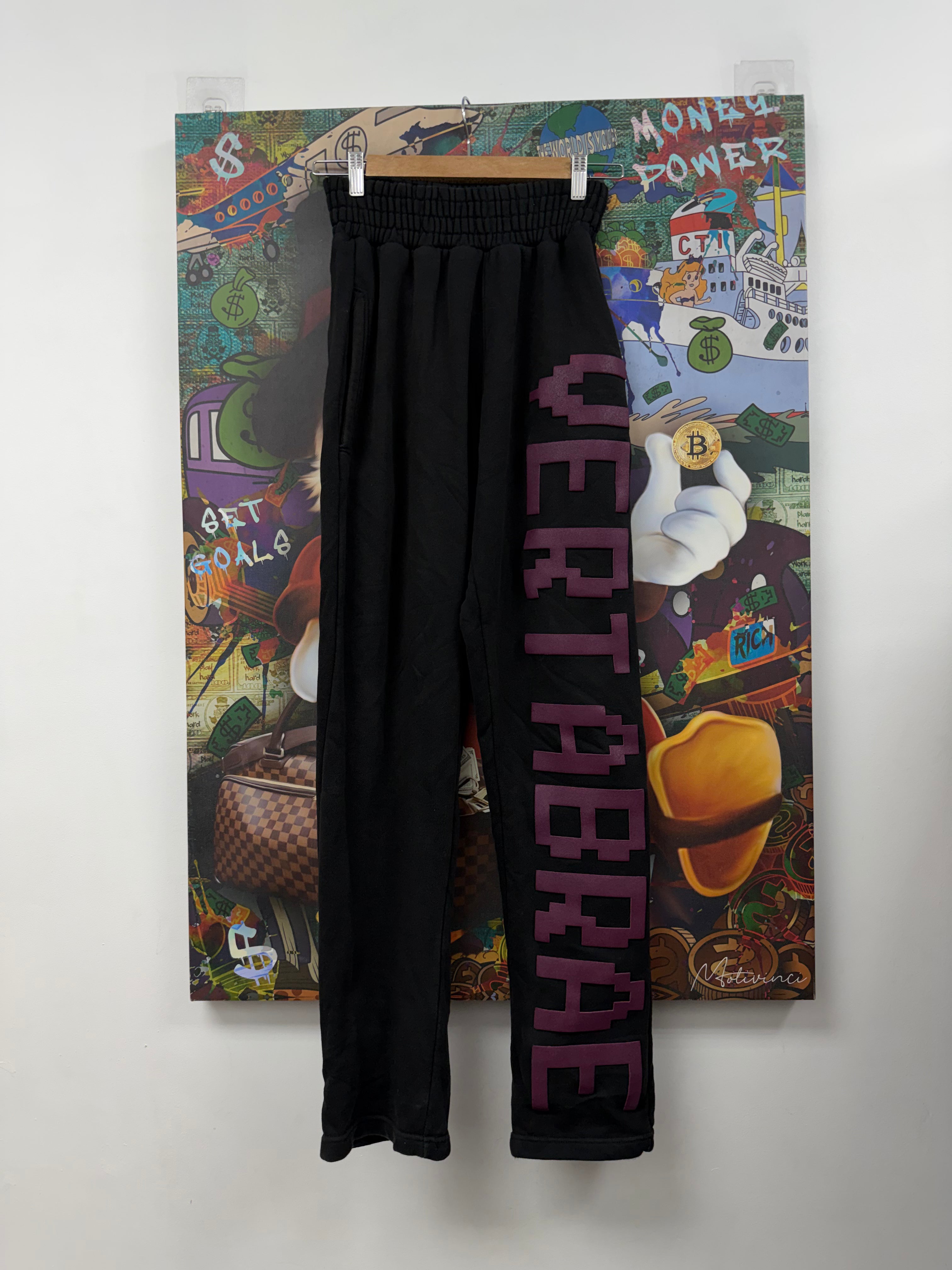 Vertabrae Black Burgundy Sweats