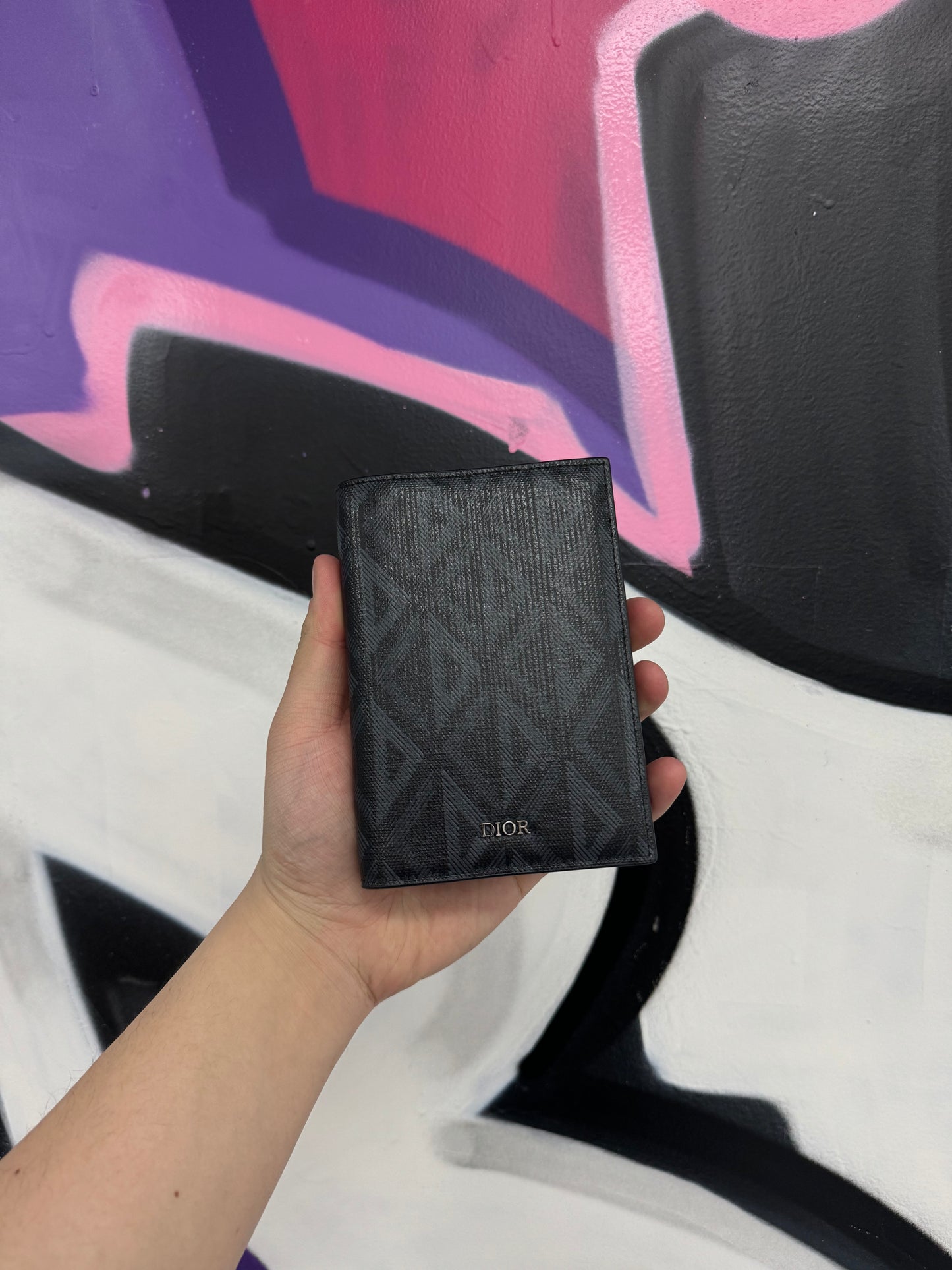 Dior CD Monogram Passport Holder Black New OS N/A