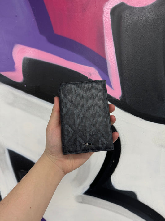 Dior CD Monogram Passport Holder Black New OS N/A