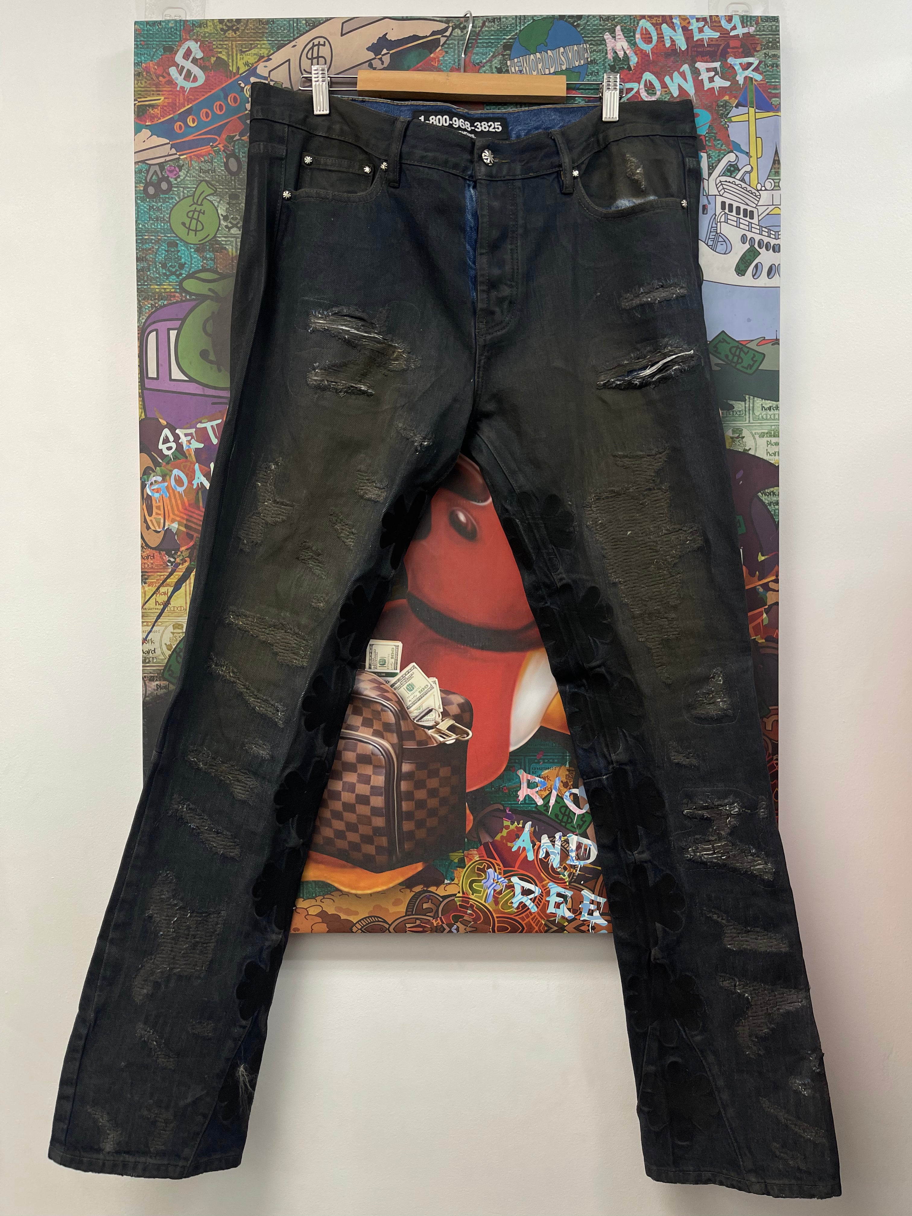 LOSTSHDWS DSTRY Waxed Denim Jeans