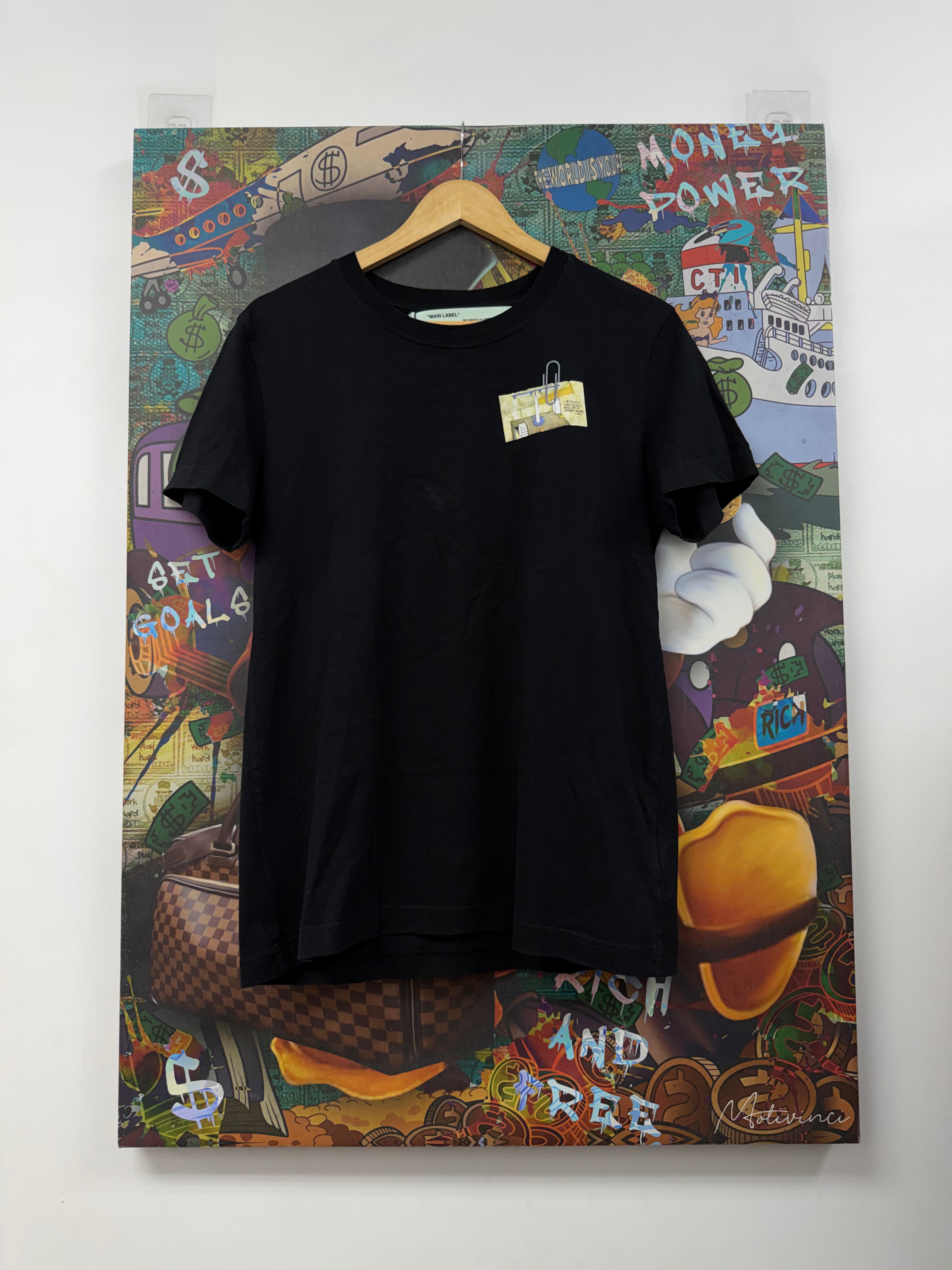 Off White Black School Yellow Tee