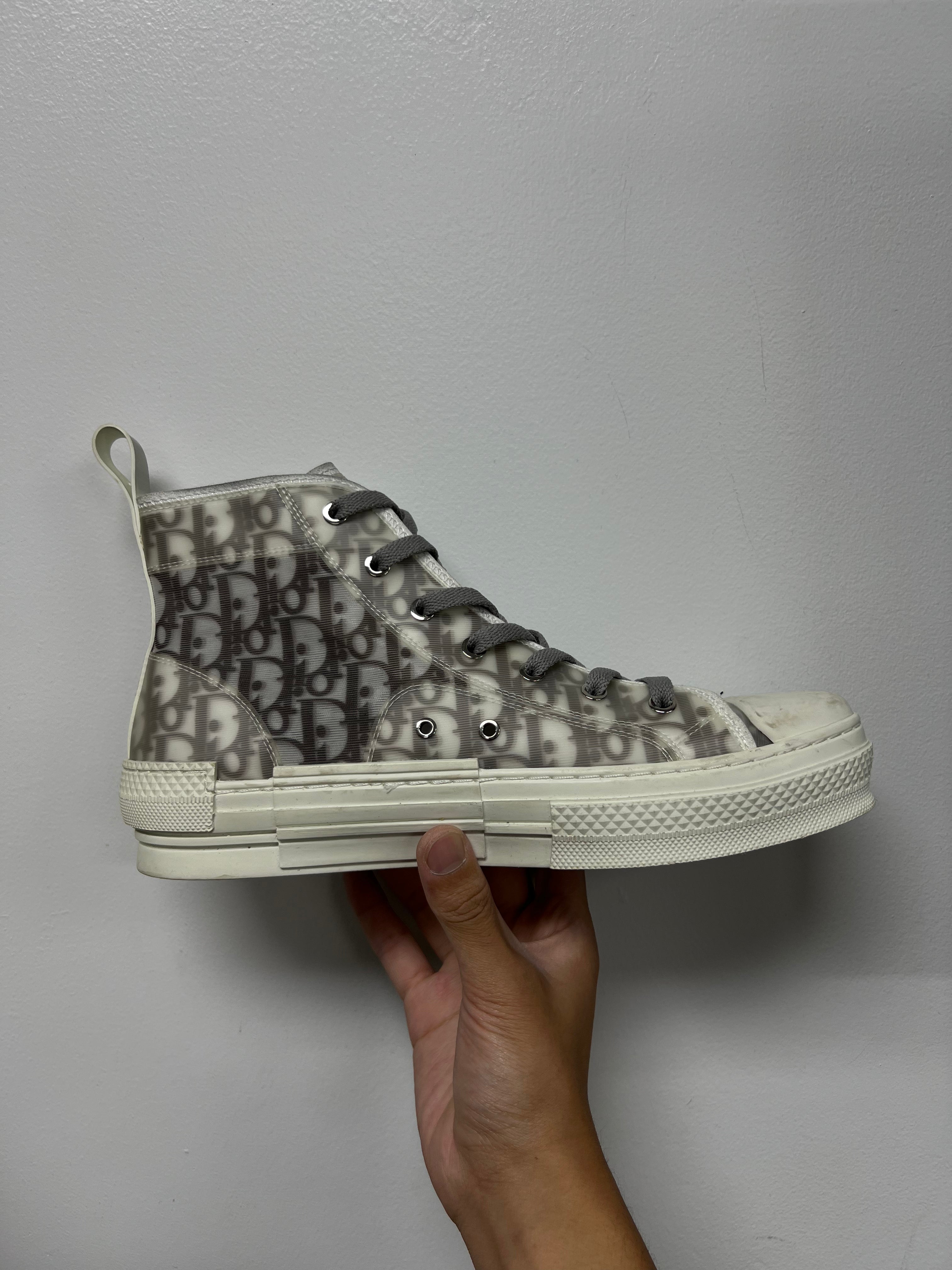Dior B23 x Stussy White Monogram Sneakers
