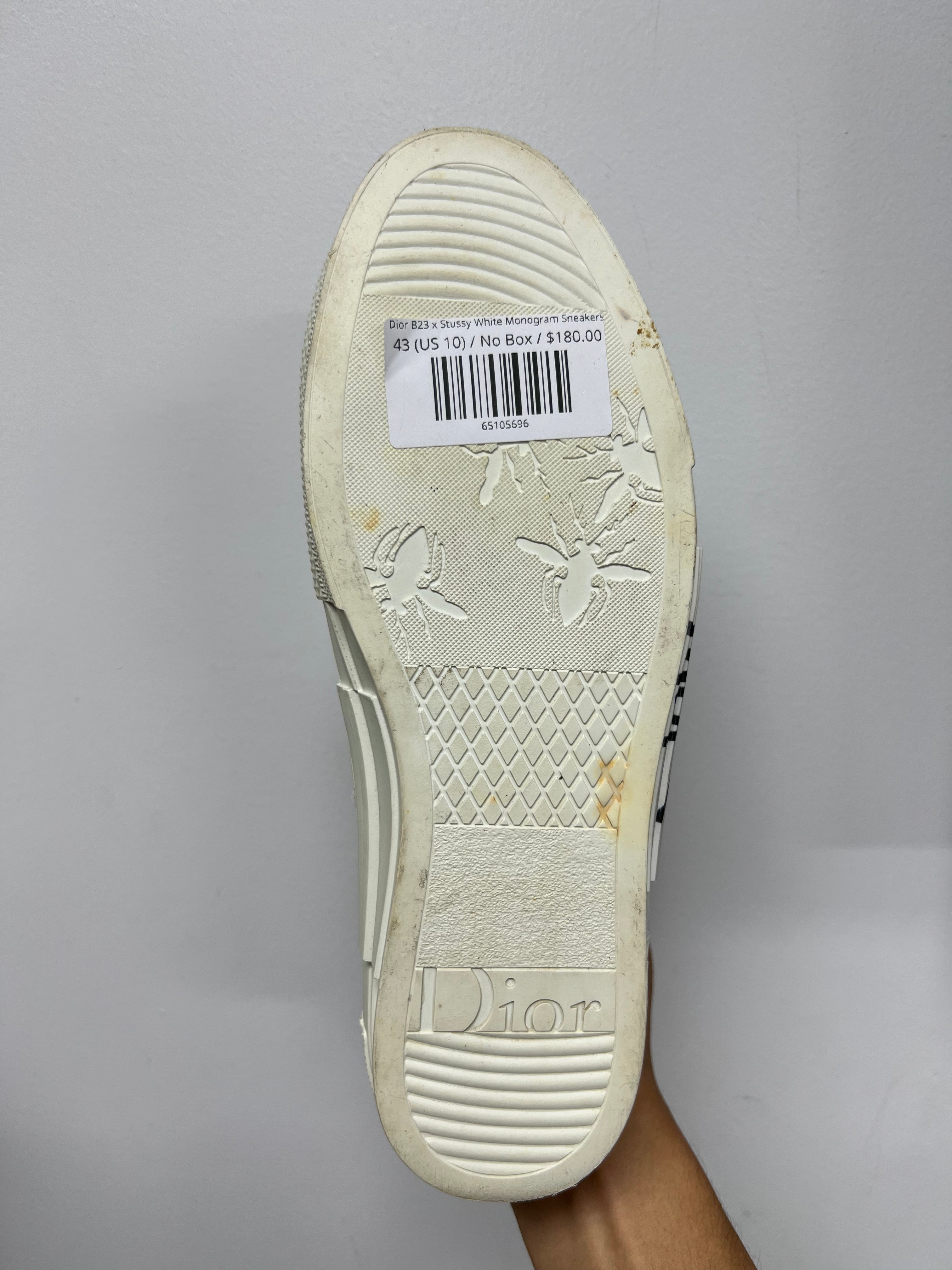Dior B23 x Stussy White Monogram Sneakers